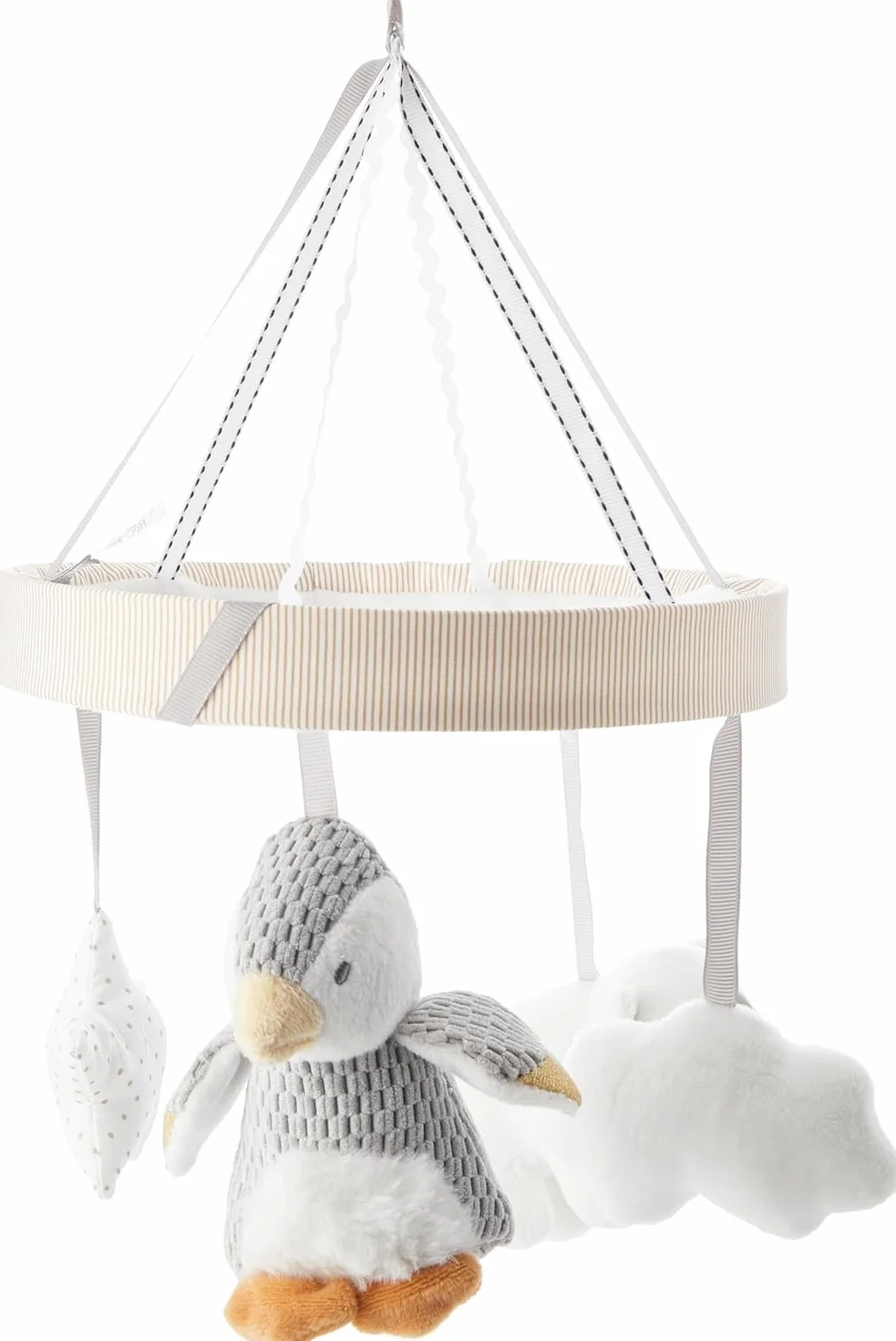 Nuby Culla Mobile Musicale per Neonati Penguin, Mobile Braccio Regolabile per Adattarsi alla Maggior Parte delle Culle, Calming Lullabies, Peluche