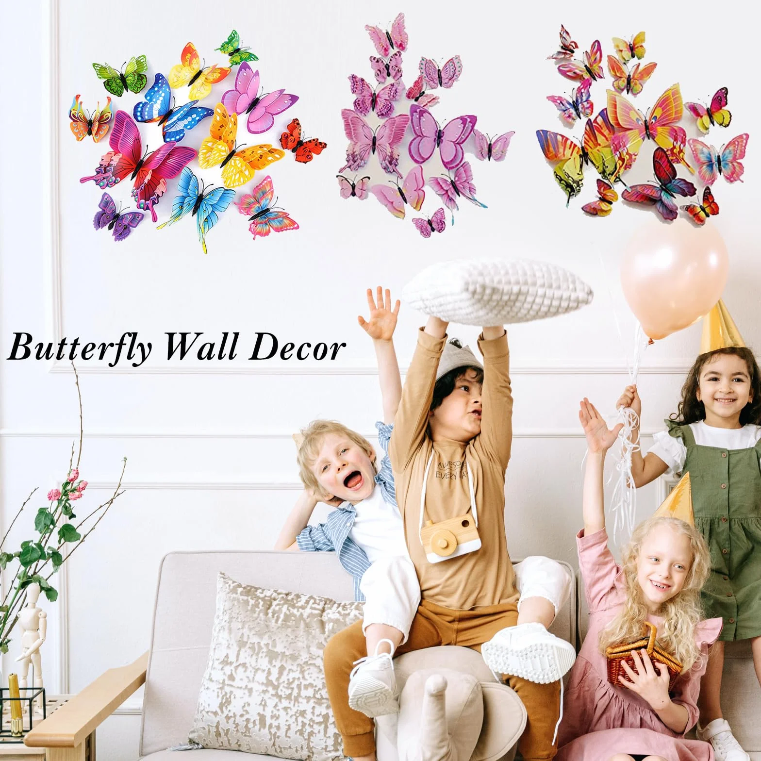 24 pezzi decorazione da parete con farfalle 3D con magneti, adesivi a farfalla, decorazione per feste, camera da letto, cameretta dei bambini, matrimonio e altro ancora
