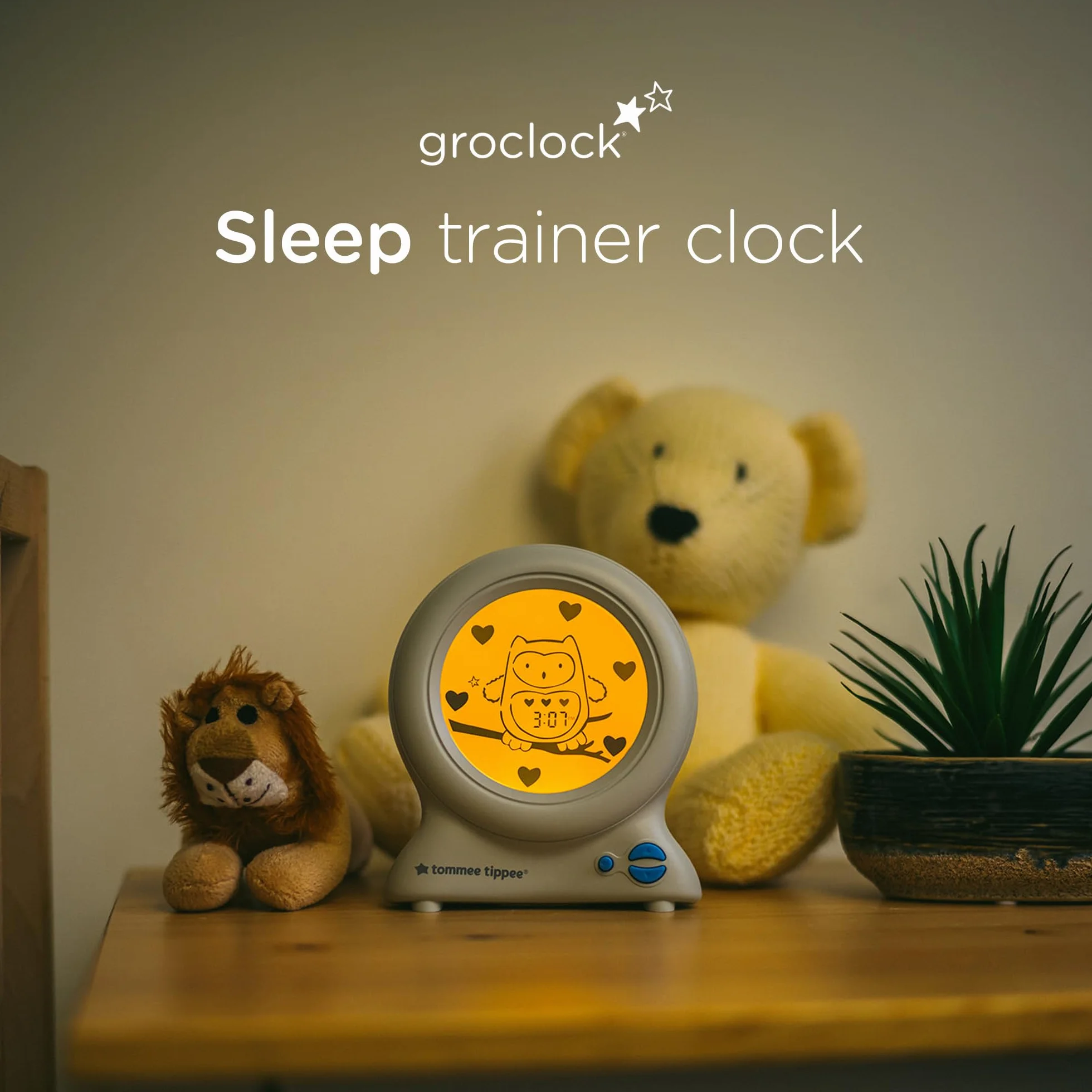 Tommee Tippee Groclock Sleep Trainer Orologio Sveglia e Luce Notturna per Bambini Piccoli Alimentazione USB
