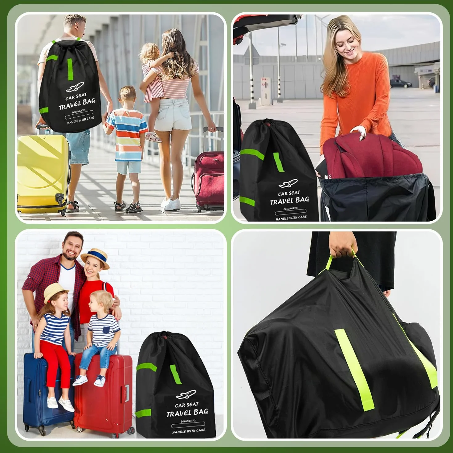 Borsa da Viaggio per Passeggino, Borsa da Viaggio per Seggiolino Auto, Borsa per Seggiolino Auto Pieghevole, Borsa da Viaggio Trasporto Passeggino, Borsa Seggiolino Auto per Aereo Viaggio