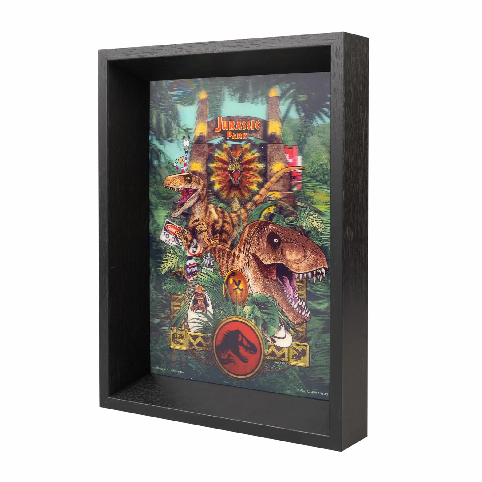 Grupo Erik: Quadro 3D Jurassic Park | Stampa Jurassic Park, Stampa 3D con Cornice Personalizzata, Poster Tridimensionale, Cofanetto Jurassic Park Gadget Casa
