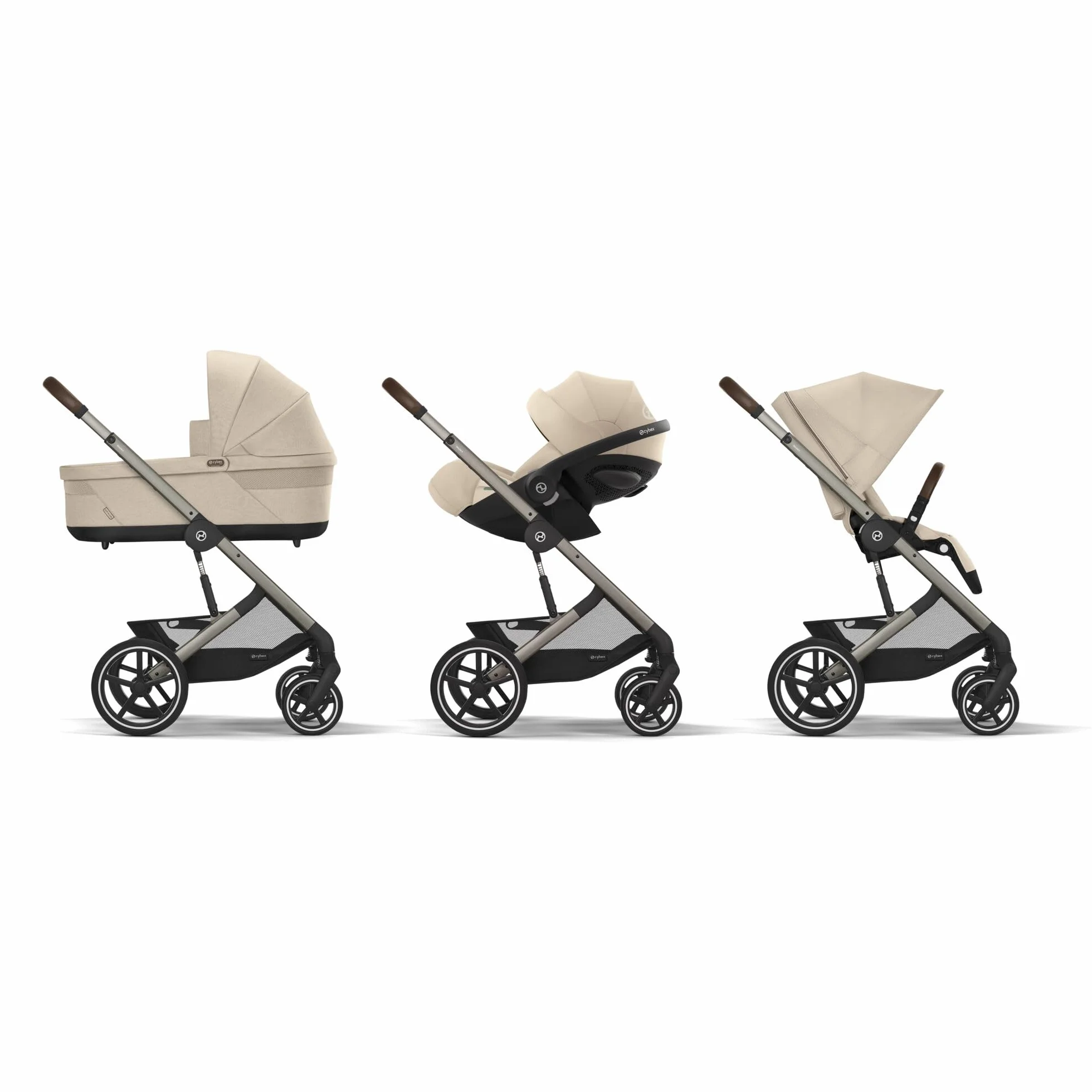 CYBEX Gold Balios S Lux Passeggino, Posizione Reclinabile Ergonomica, Sistema di Cinture con Una Sola Mano, Dalla Nascita Fino a 22 Kg (Circa 4 Anni), Almond Beige
