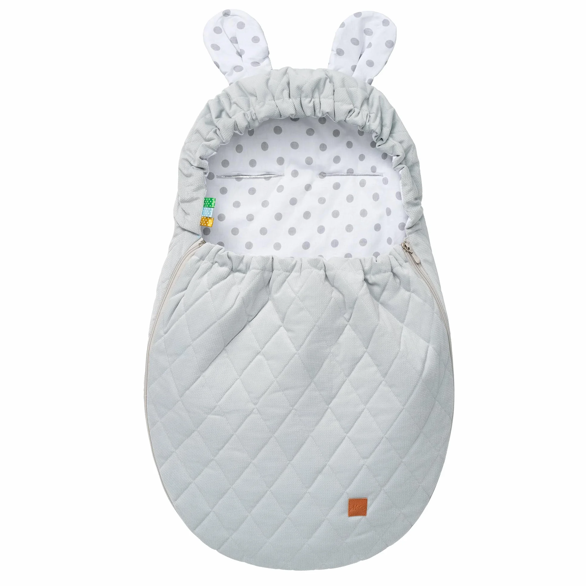 Mikos Coprigambe per ovetto, in tessuto di velluto con tessuto di cotone per seggiolino auto, coperta per passeggini, ad esempio Maxi Cosi (grigio)