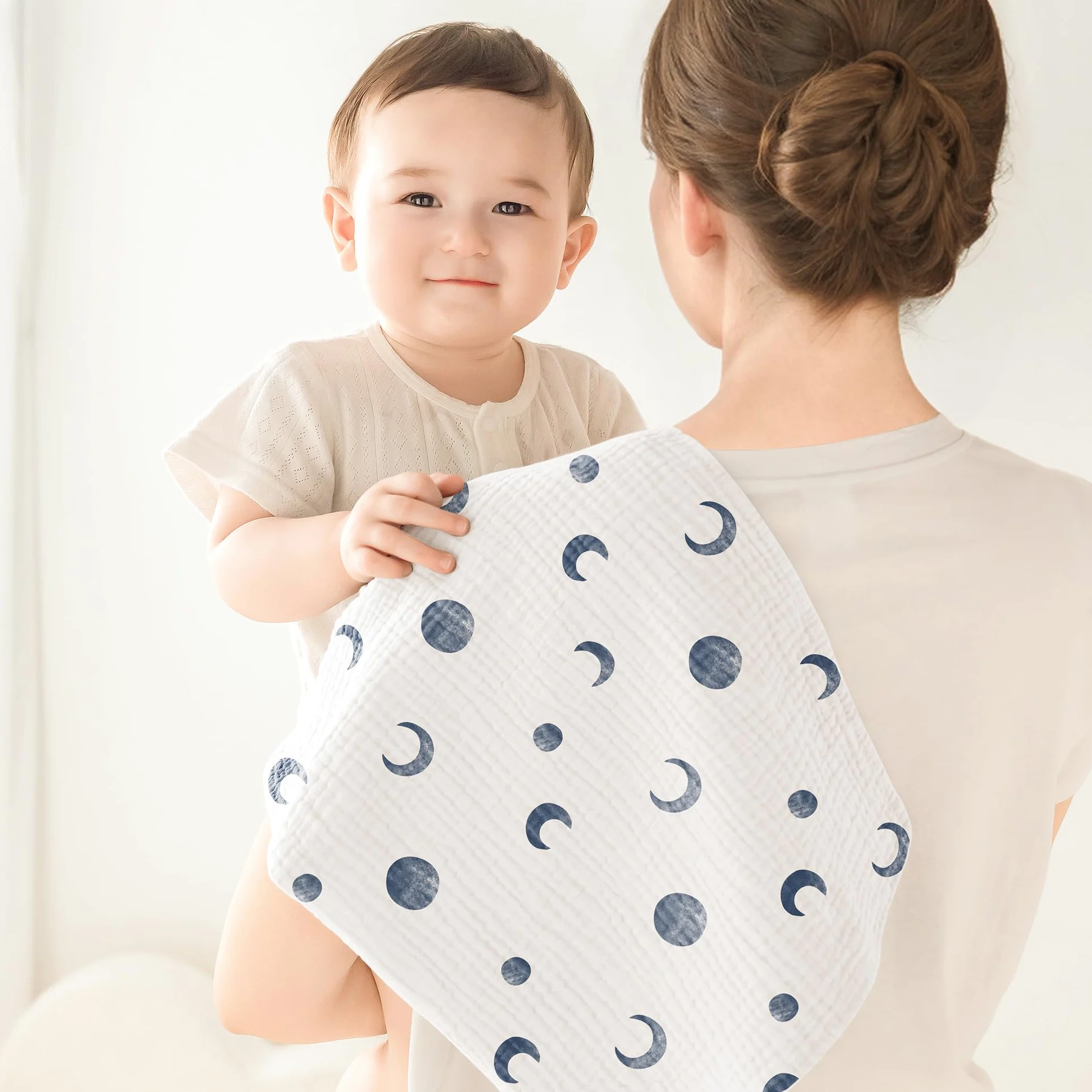 Susurration Salviette in Garza per Bambini Super Morbido Assorbente in Mussola a Grana Per Neonati, Unisex, per Bambine E Ragazzi 8 Pezzi, Set 60x60CM (Marrone)
