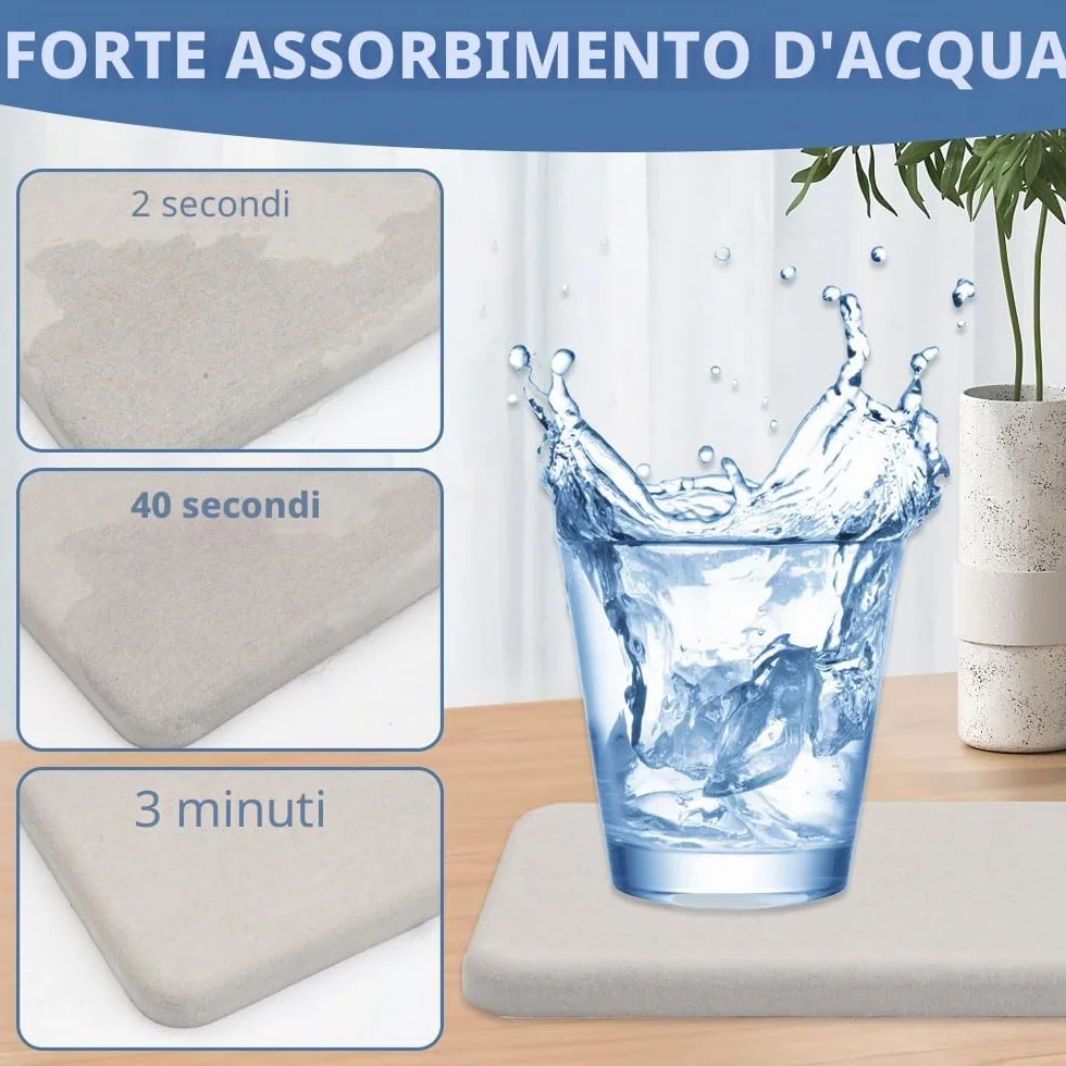 4 Pezzi Sottobicchieri in Terra di Diatomee Assorbenti, Rapida Vassoio in Pietra Assorbente per Lavello, Grigio e Bianco Vassoio Pietra Assorbente Bagno, per Spugne, Spazzole, Bottiglie di Saponi