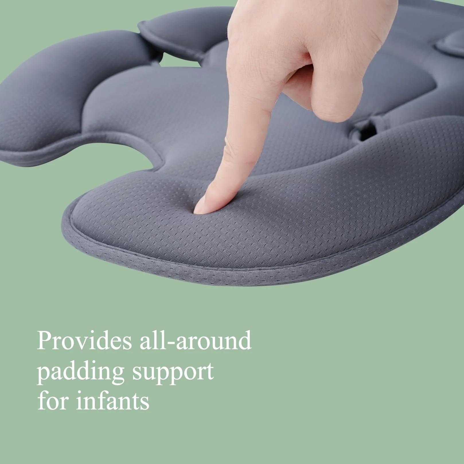 Innokids Inserto per seggiolino auto per neonati, cuscino di supporto per la testa del neonato e cuscino di supporto per il corpo per neonati, macchinine e passeggini (Grigio)