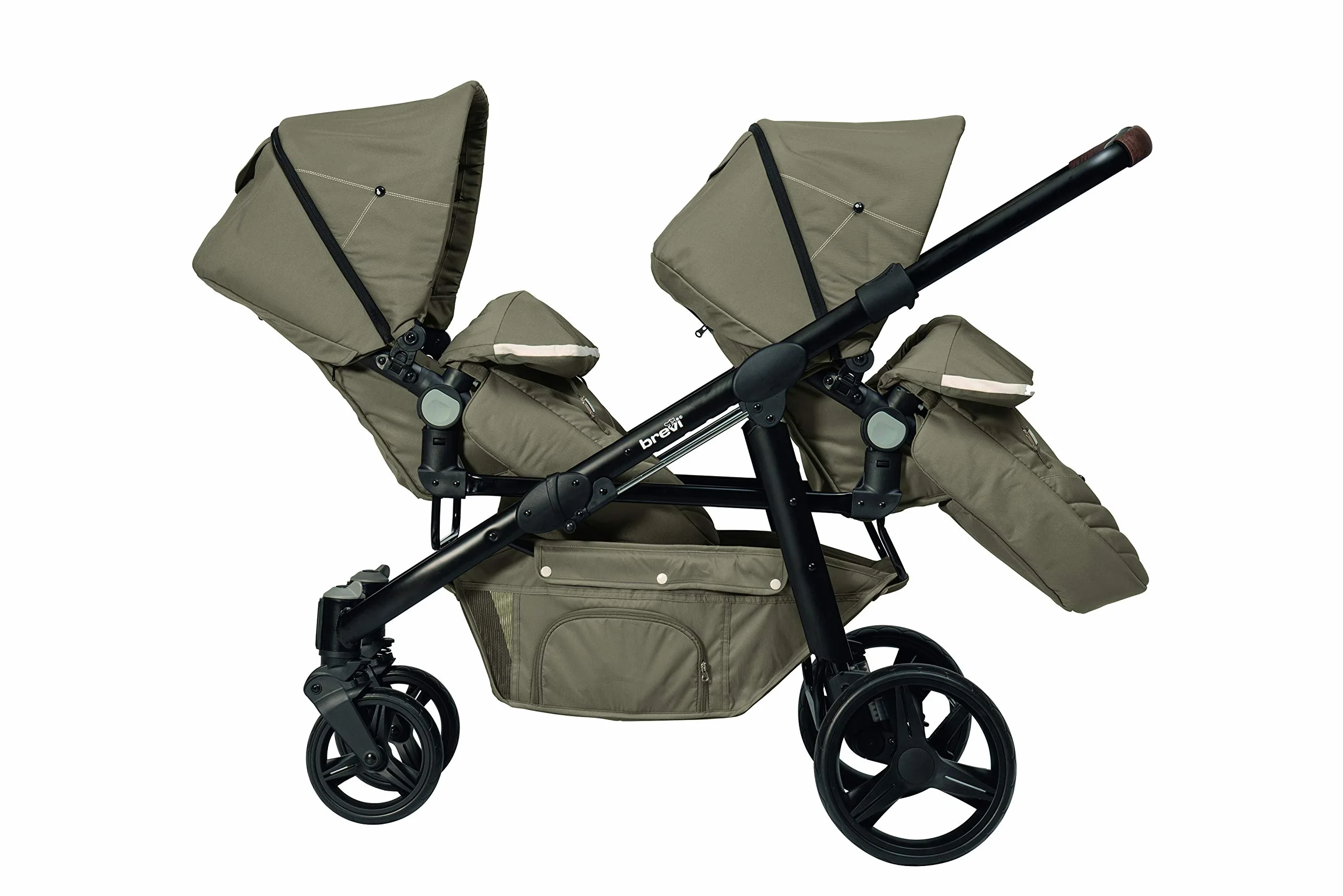 Brevi 781-398 Ovo Twin Passeggino Gemellare, Tortora, Collezione 2019