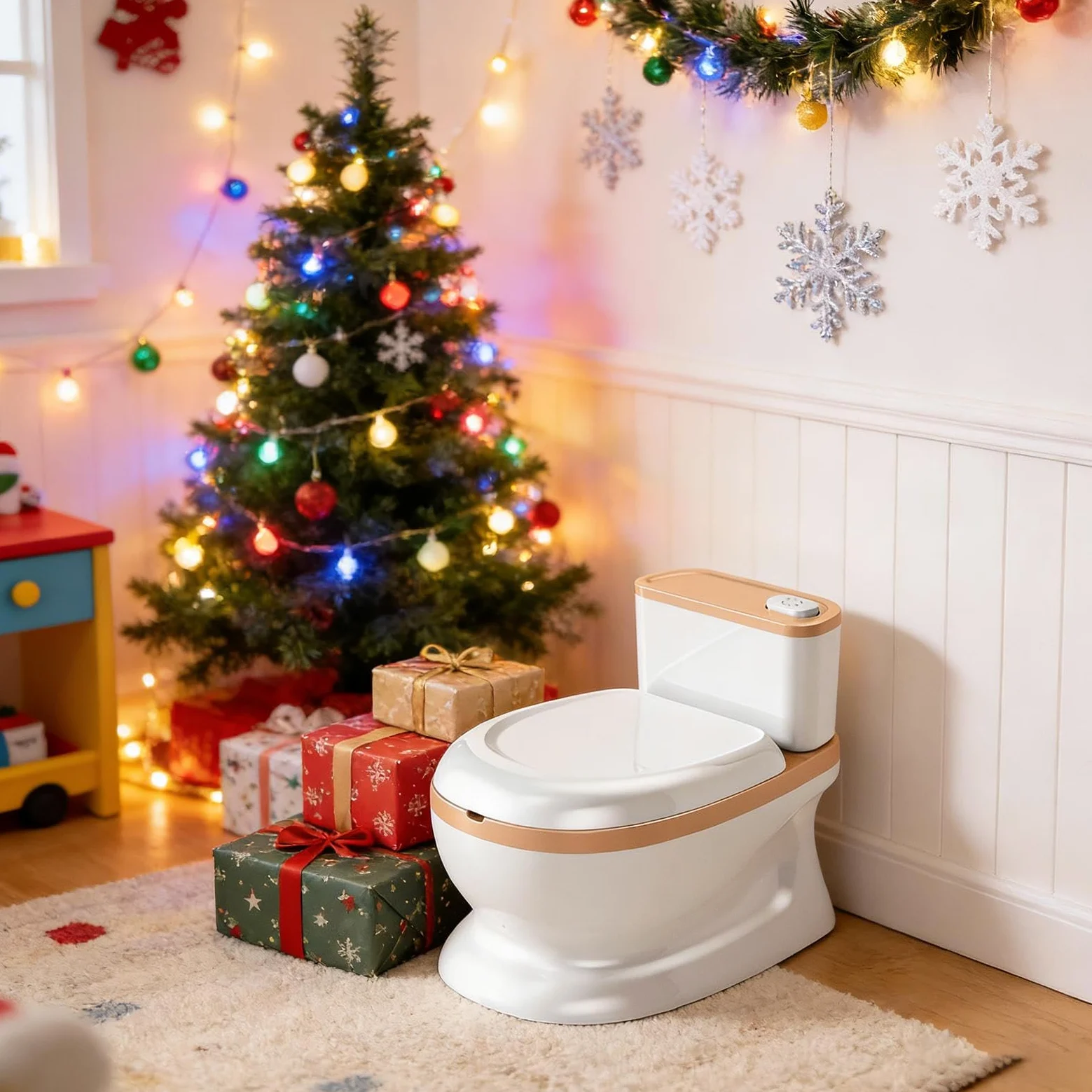 Vasino per Bambini Pulsante di Scarico Realistico | Addestramento al Vasino per Interni Ideale per Soggiorno Camera da Bagno Asilo