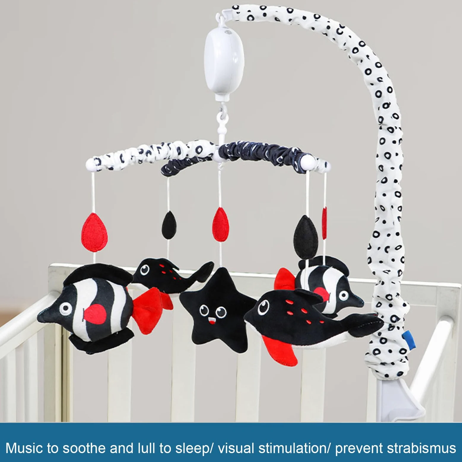 Generic Giostrina Musicale con Accessori in peluche. Vivaci Colori rosso. Suono Rilassante per il Sonno del Bambino (oceano)