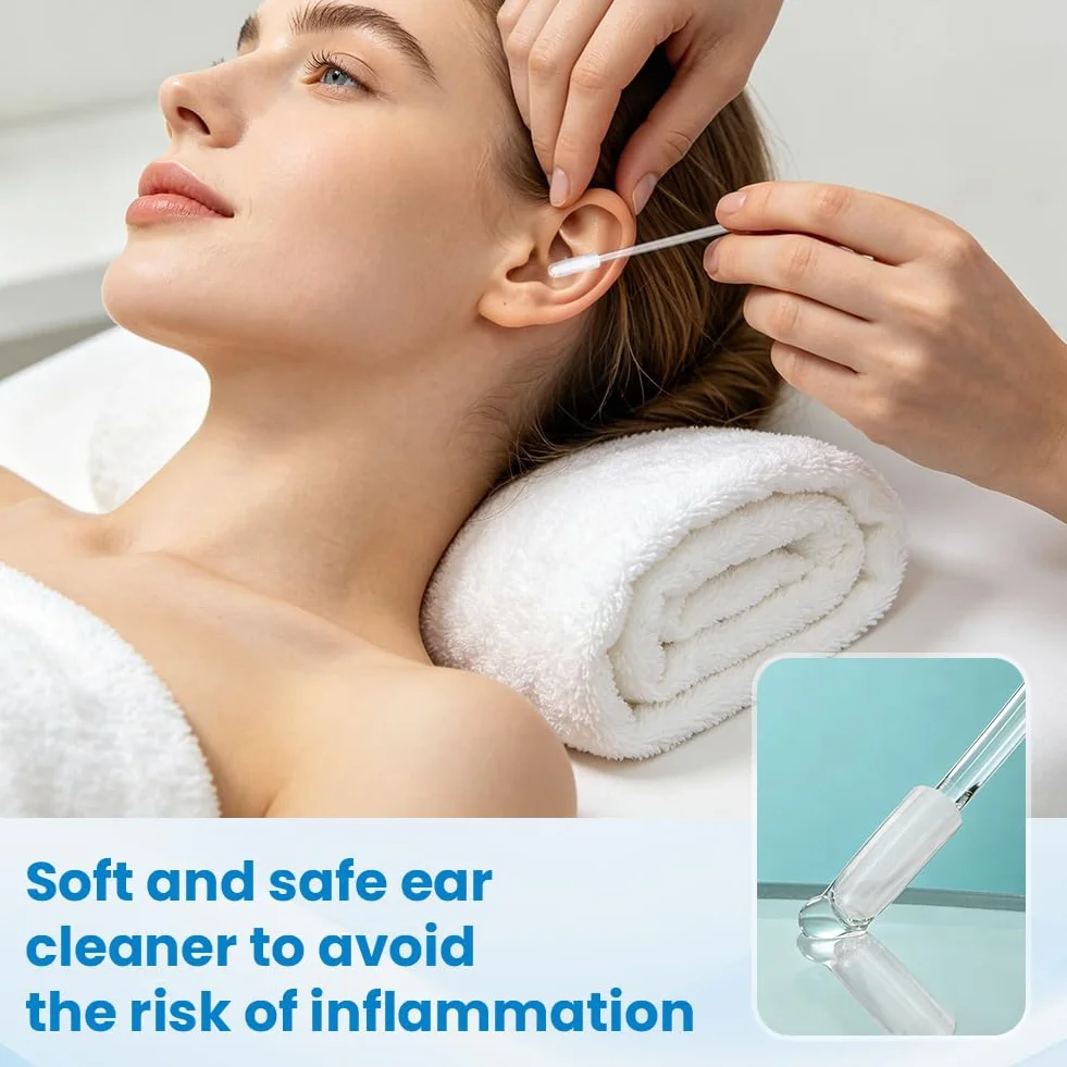 OFFCUP 24 Bastoncini Adesivi per Pulizia Orecchie, Asta Pulizia Orecchie Appiccicoso Lavabile, Sticky Ear Cleaner, Earwax Removal Stick Riutilizzabili per Adulti E Bambini, Ideale per Viaggi E Casa