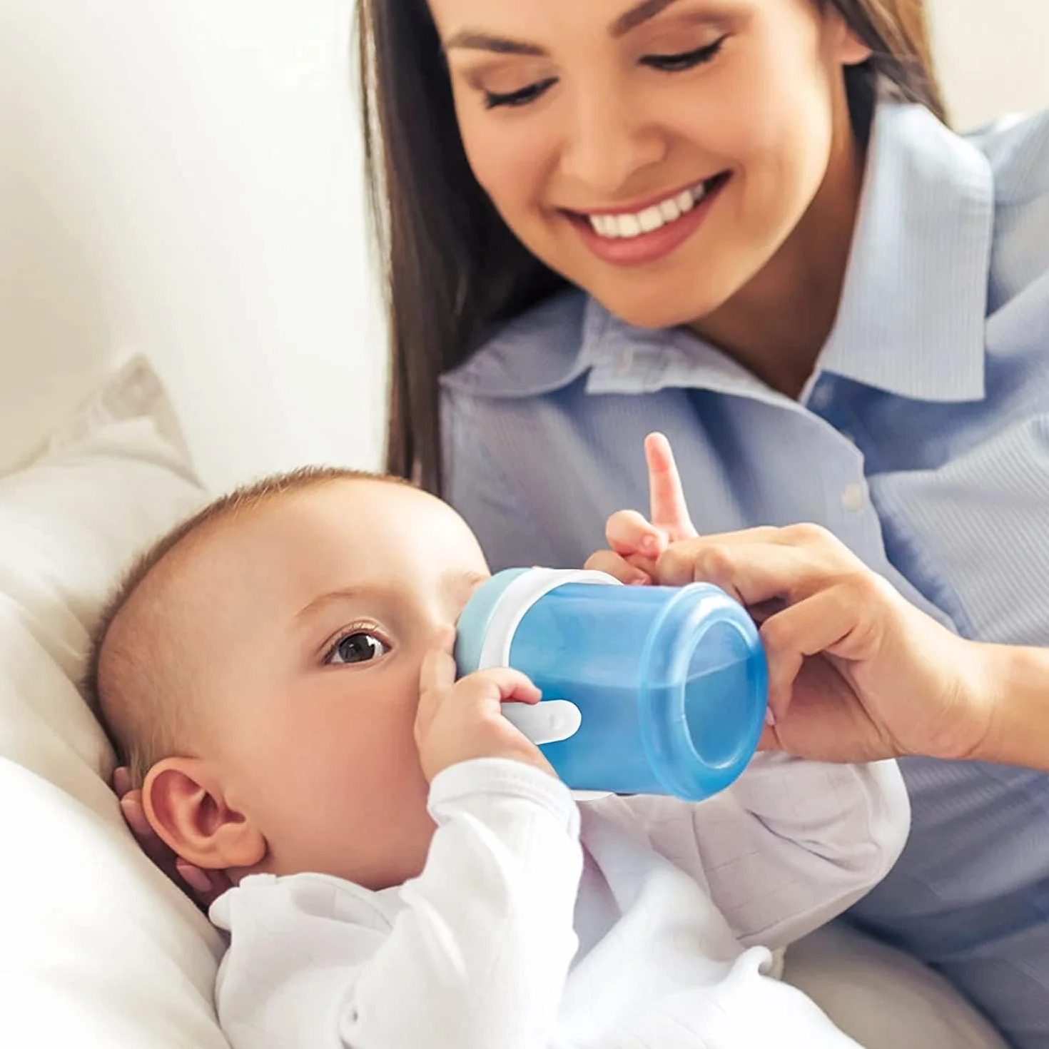 ZONJIE Maniglie per biberon, confezione da 5 portabiberon per la cura dell'alimentazione del bambino, collo largo, manico in plastica standard a presa facile per la serie Avent Natural