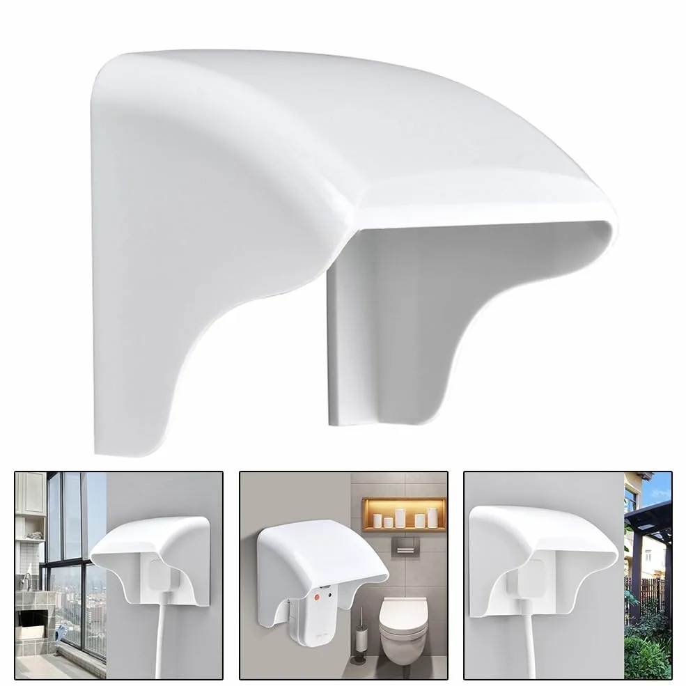 Copripresa elettrica impermeabile, Tipo Copripresa da esterno impermeabile resistente alla polvere 12 pezzi 105X105mm Bianco Grigio(White 12pcs)
