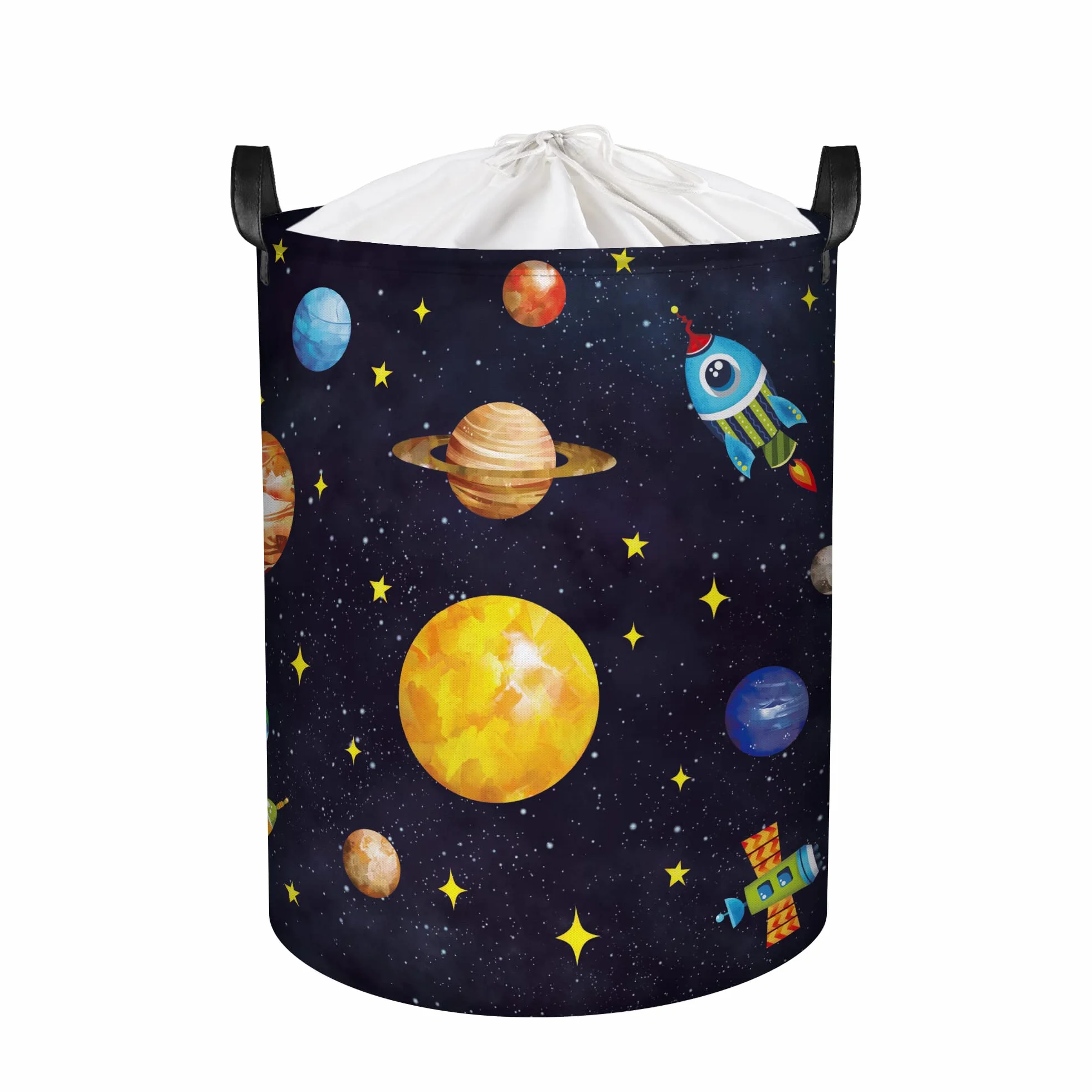 Clastyle Cesto Portabiancheria Spazio Cestino Portaoggetti Cosmico Cesta Biancheria Genitori per Organizzare Giocattoli Vestiti, Pianeta, 36x45 cm