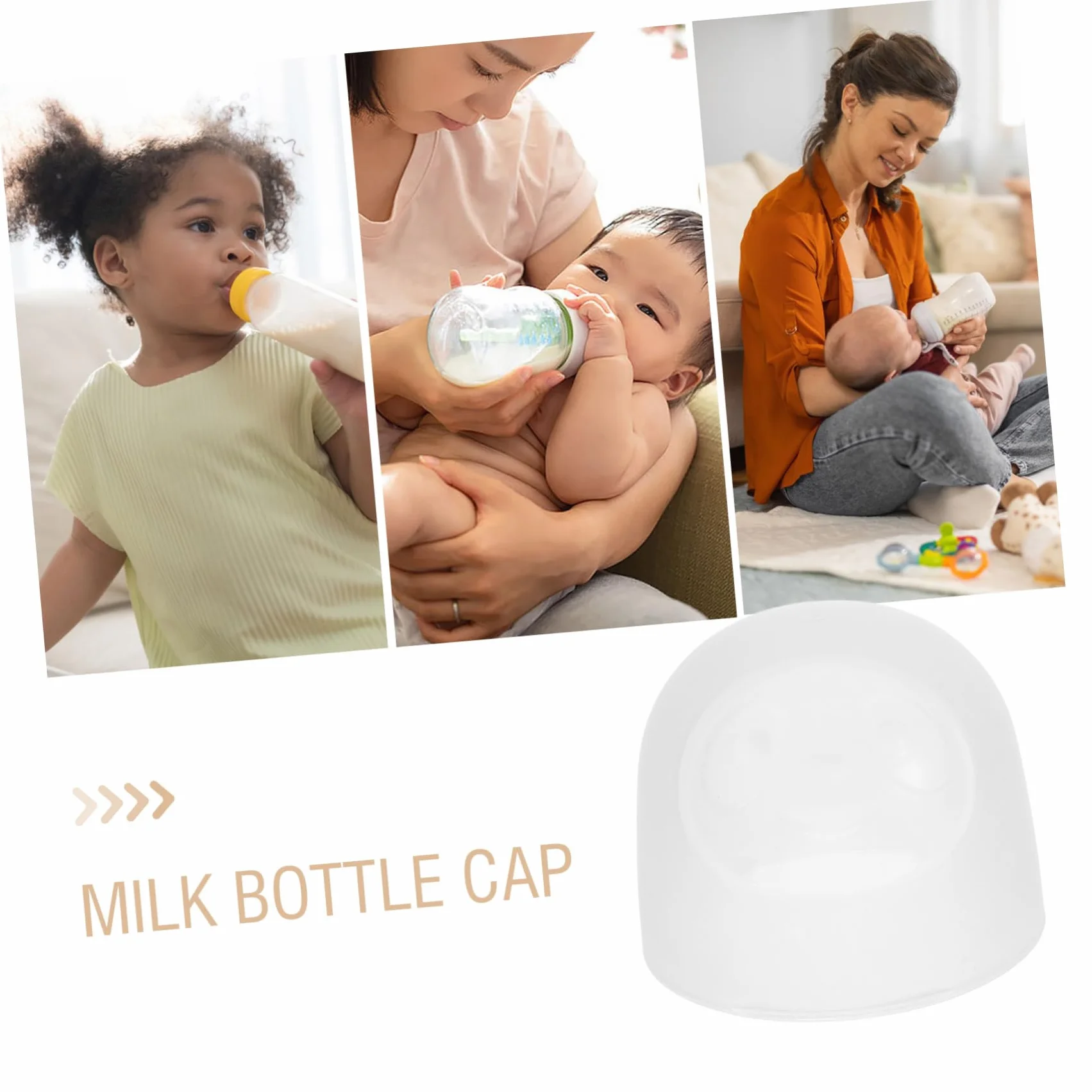 ifundom Tappi Per Bottiglie Per Latte a Di Perdite in Plastica Riutilizzabili Copri Bottiglie Trasparenti a Bocca Larga Protezione Igienica Per Uso Domestico e Viaggio Set Da 3 Pezzi