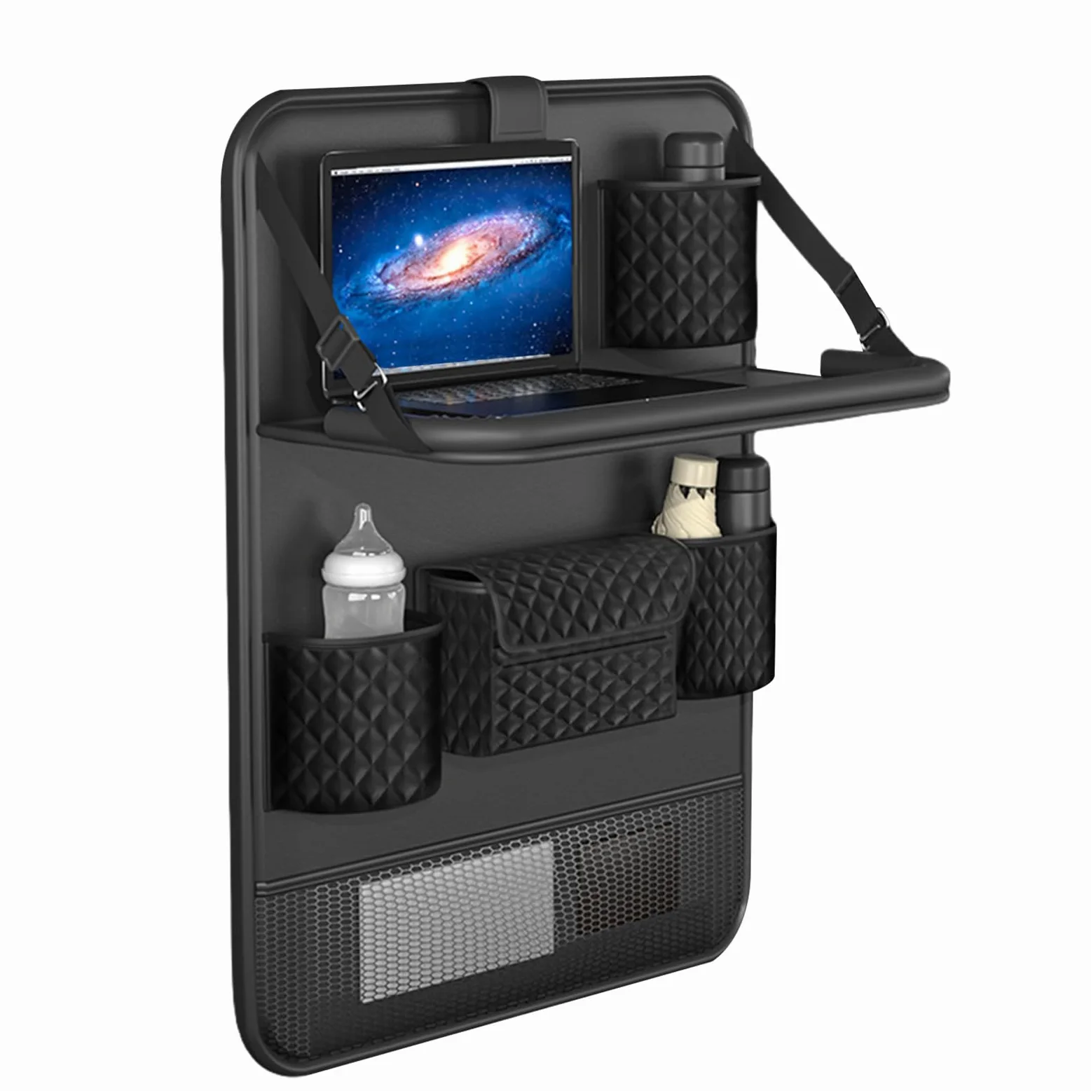 Organizzatore di auto sul sedile, organizzatore di stoccaggio posteriore | Porta del tavolo pieghevole, per il viaggio, sch