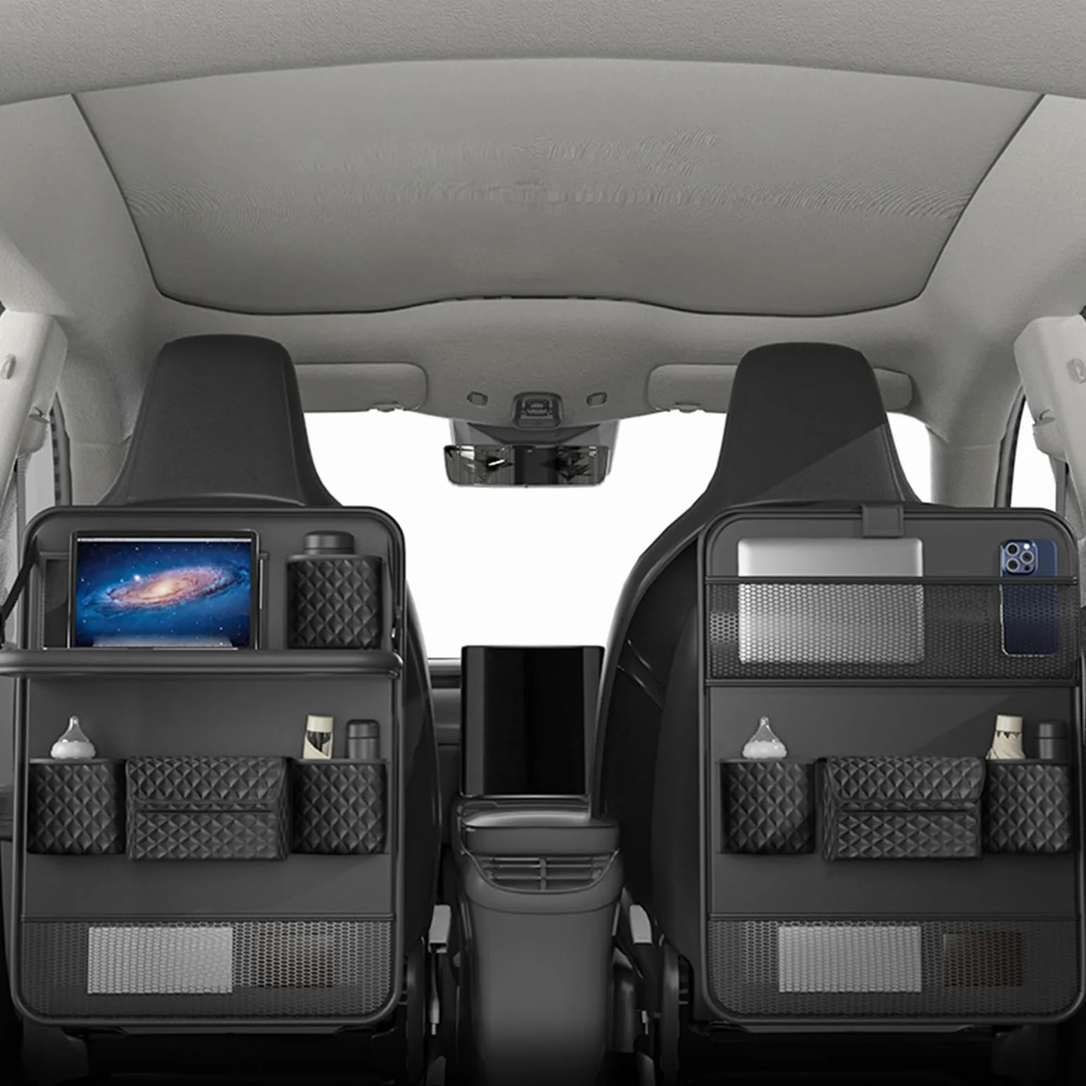 Organizzatore di auto sul sedile, organizzatore di stoccaggio posteriore | Scheda multiuso, da viaggio, supporto da tavolo