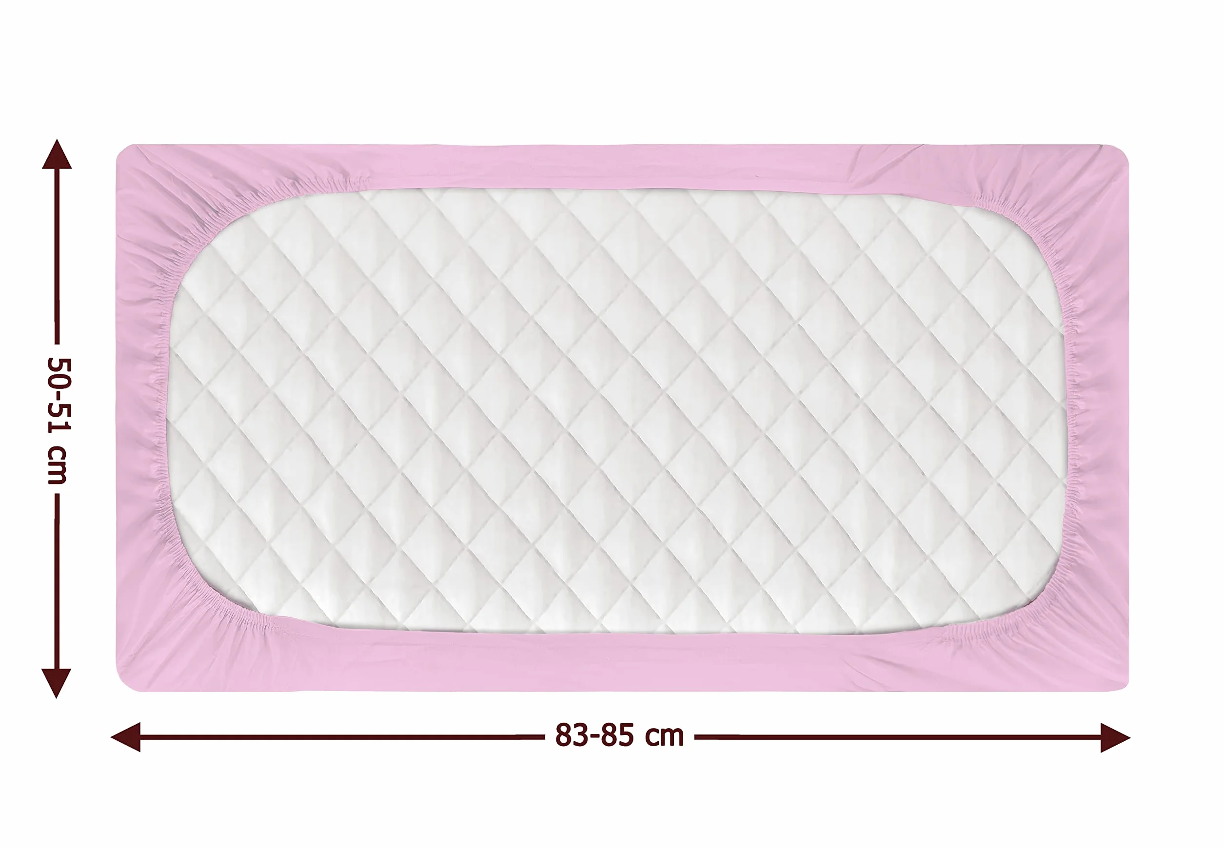 Next To Me - Set di 3 lenzuola con angoli per culla (83-85 x 50-51 cm) | 100% puro cotone, 2 lenzuola con angoli e 1 coprimaterasso impermeabile (rosa)