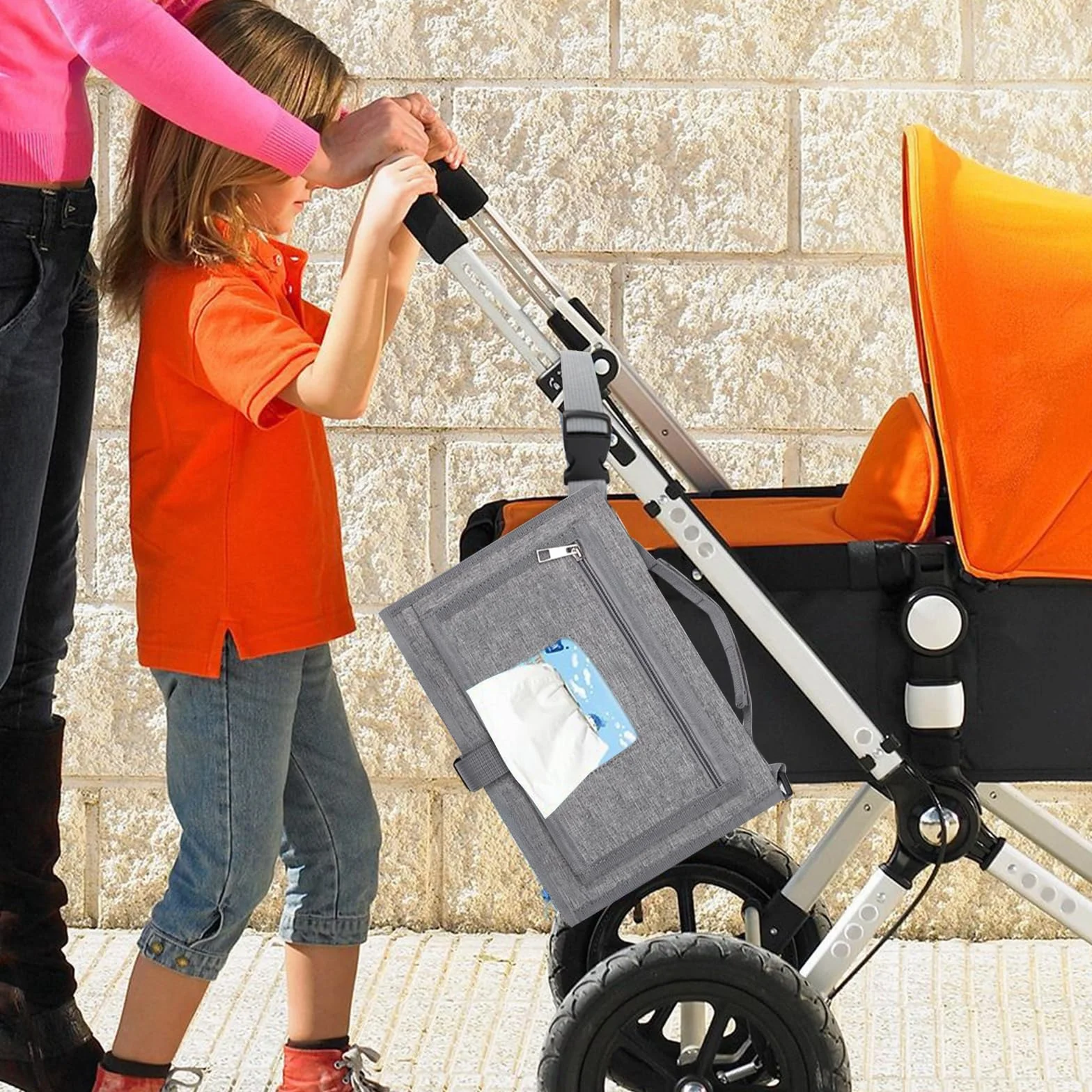 JSTHHTT Fasciatoio Portatile Pieghevole e Impermeabile, Fasciatoio Portatile, Dispenser Salviette e un Comodo Cuscino, Riutilizzabile Lavabile In Lavatrice, Viaggio e Regalo Battesimo (Grigio)