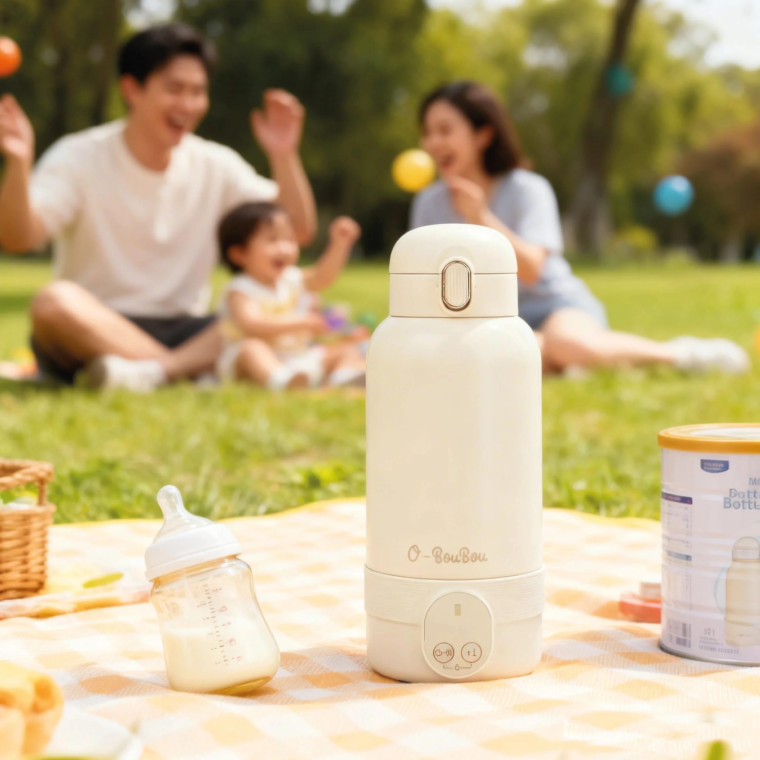 Scaldabiberon Portatile – Scalda Biberon Neonato – Capacità 500 ml – Latte Materno e Acqua – Acciaio Inossidabile – per la Notte, le Gite e i Viaggi – Riscaldamento Rapido – Batteria a Lunga Durata