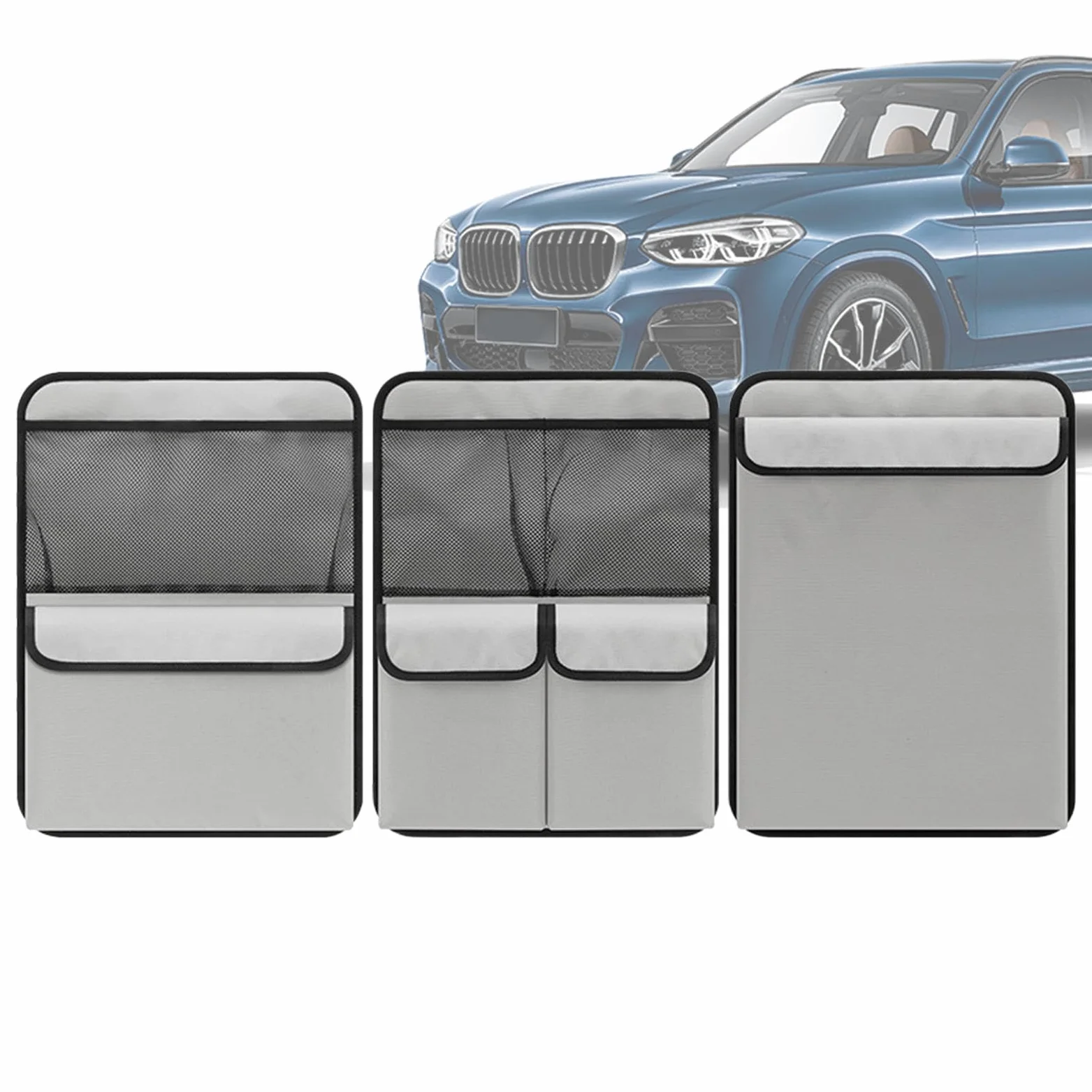 Organizer per seggiolino auto, organizer per bagagliaio,Tasca sullo | schienale del sedile automobilistico - Organizzatore portaoggetti per sedile posteriore appendibile da 3 pezzi, borsa portaog