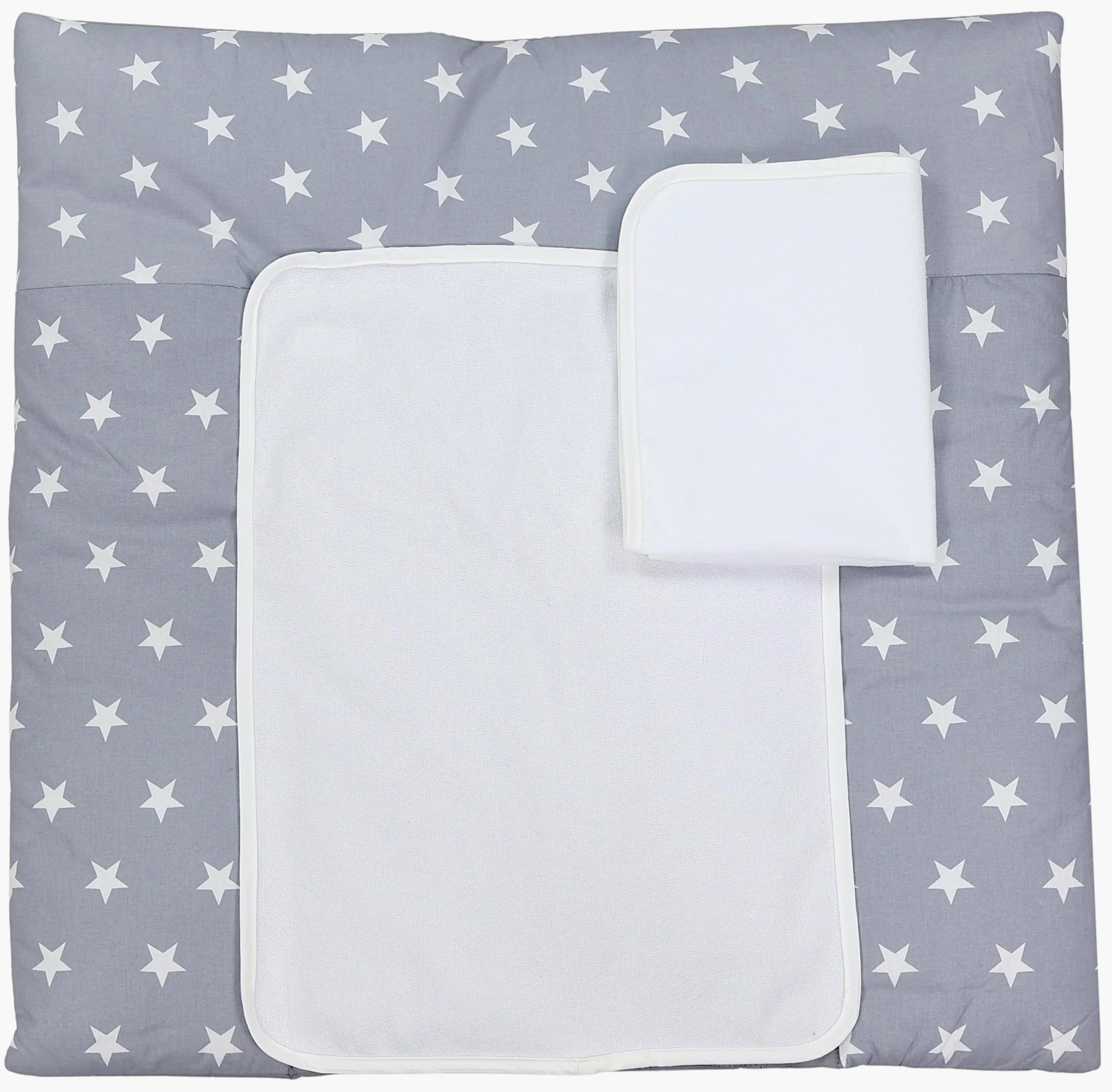 TupTam Materassino Fasciatoio con 2 Coperture in Spugna, Stelle Grigio 2, 75 x 85 cm