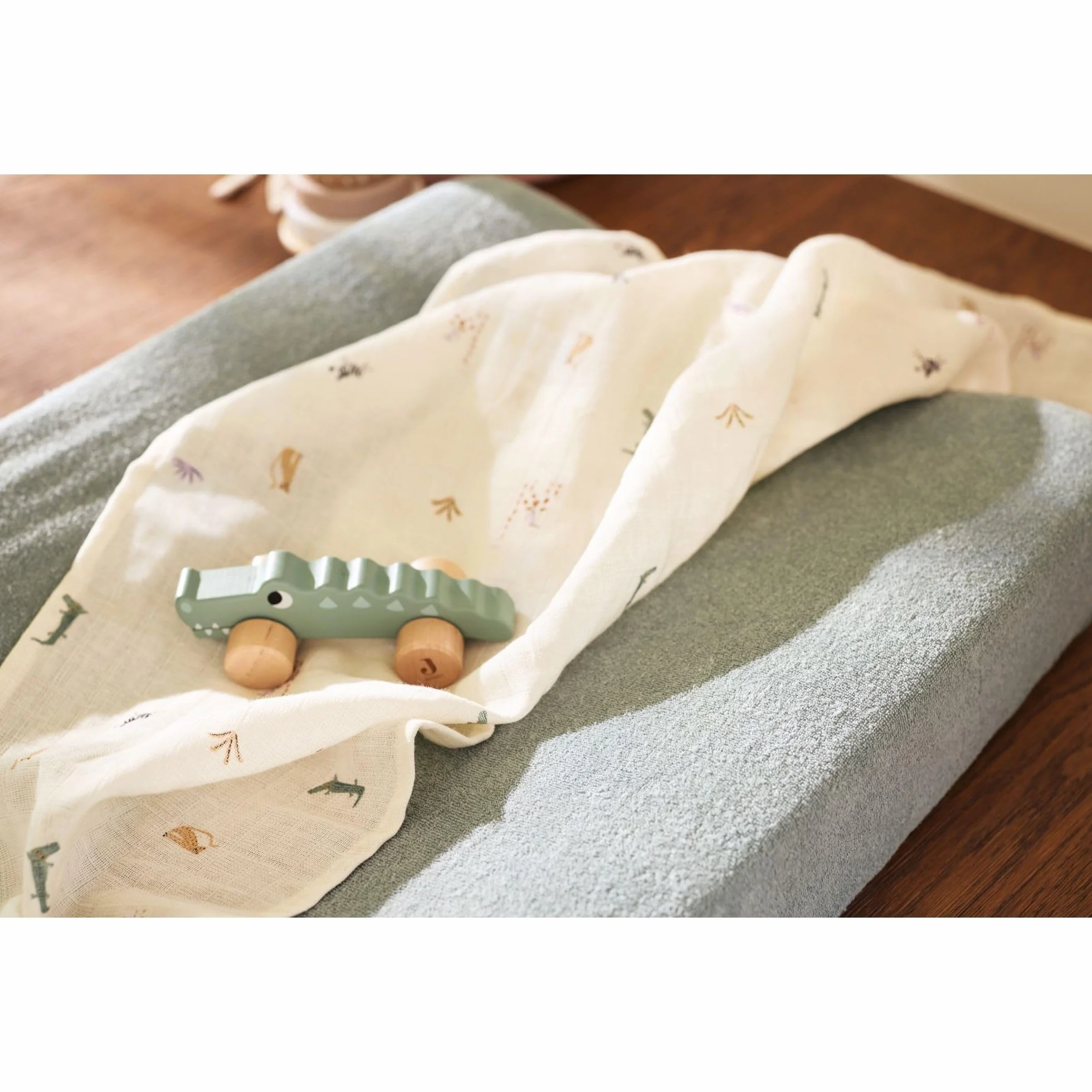 Jollein Copri fasciatoio in spugna – verde mare – confezione da 2 – 50 x 70 cm – 85% cotone – 15% poliestere – certificato Oeko-Tex – rivestimento fasciatoio
