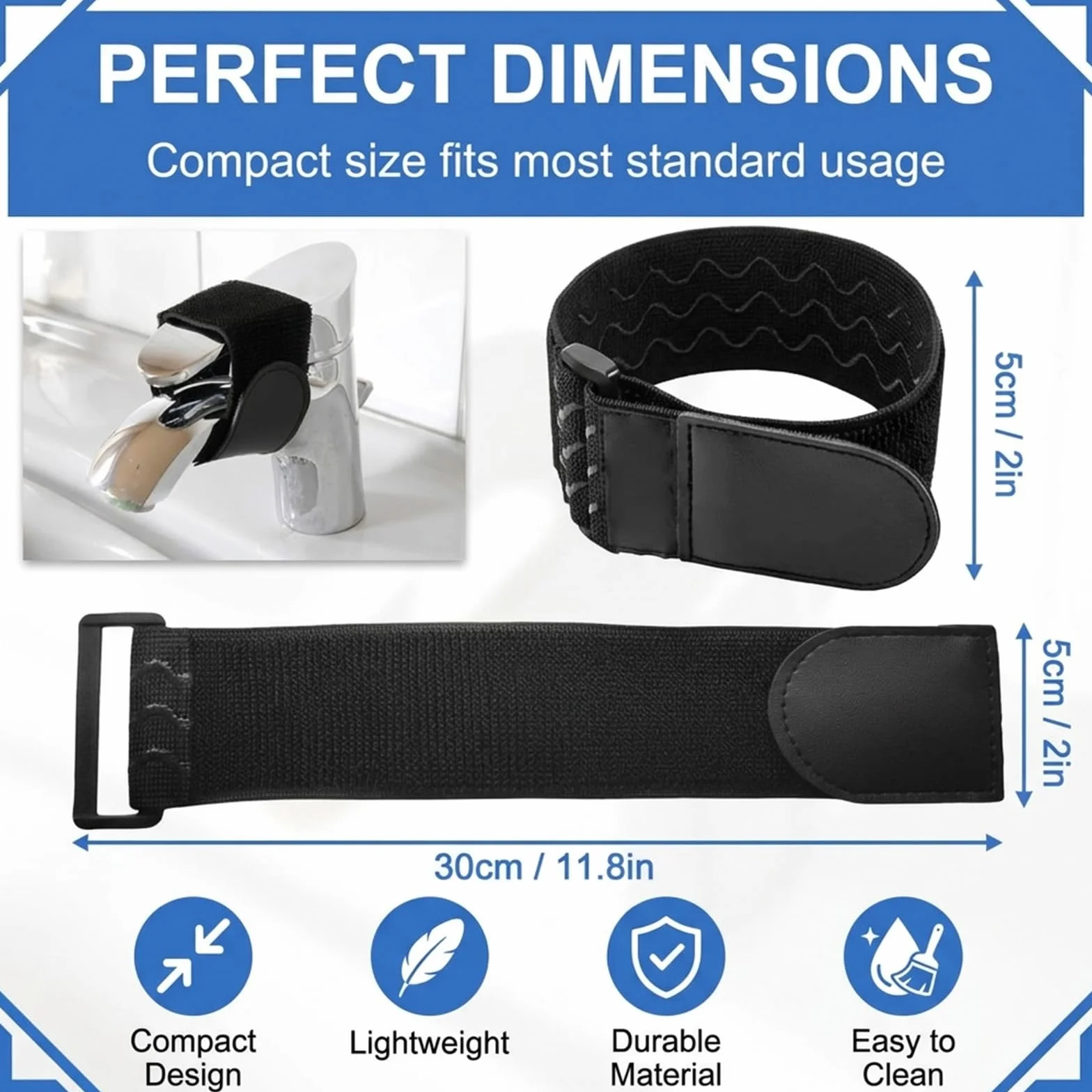 BAUCH 2 Pezzi Protezione Rubinetto Bambini, Antibambino con Banda Elastica, per Cucina e Bagno, Nero, 5 * 30 cm