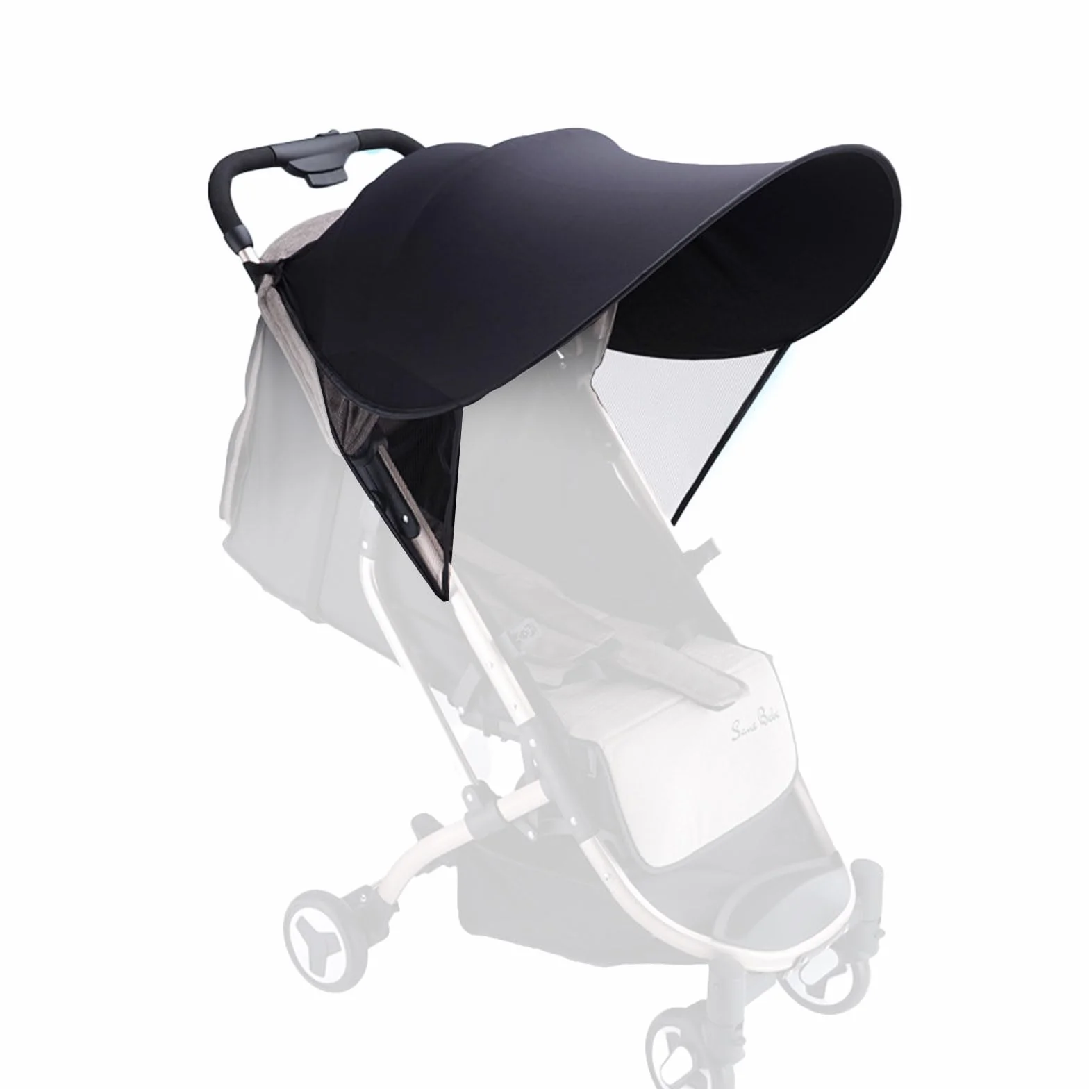FUIPVGI Parasole per Passeggino Parasole Carrozzina Universale Regolabile, Ombrello per Passeggino Universale Protezione UV, Telo Parasole per Carrozzina, Copri Passeggino Universale (Noir)
