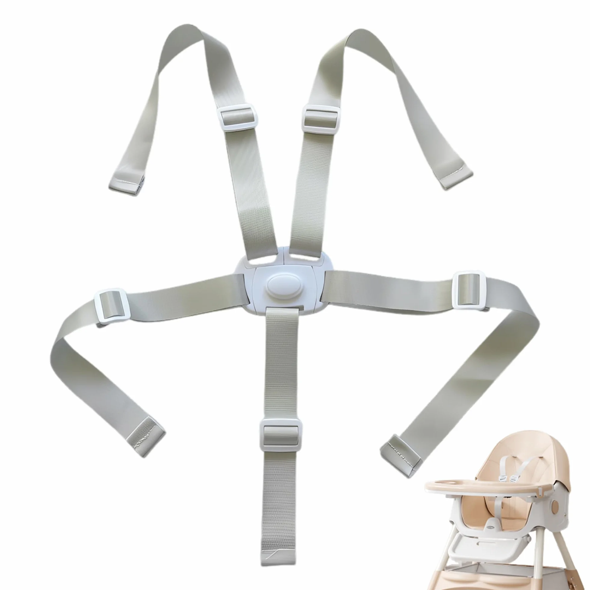 Cintura di sicurezza per seggiolone, cintura di sicurezza a 5 punti, cintura di sicurezza universale regolabile per bambini