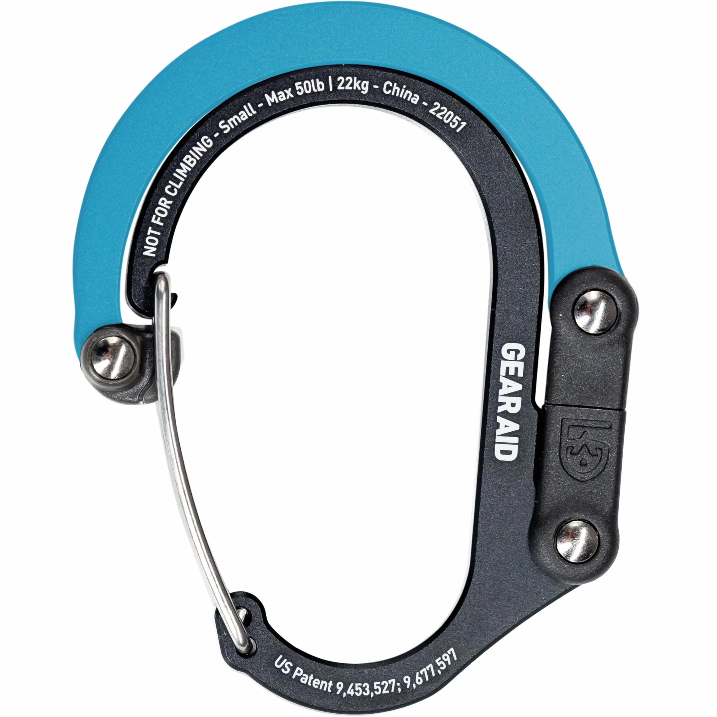 GEAR AID HEROCLIP (piccolo) Moschettone e gancio per appendere borse, borse, lanterne, passeggini, strumenti, caschi, bottiglie d'acqua e altro ancora