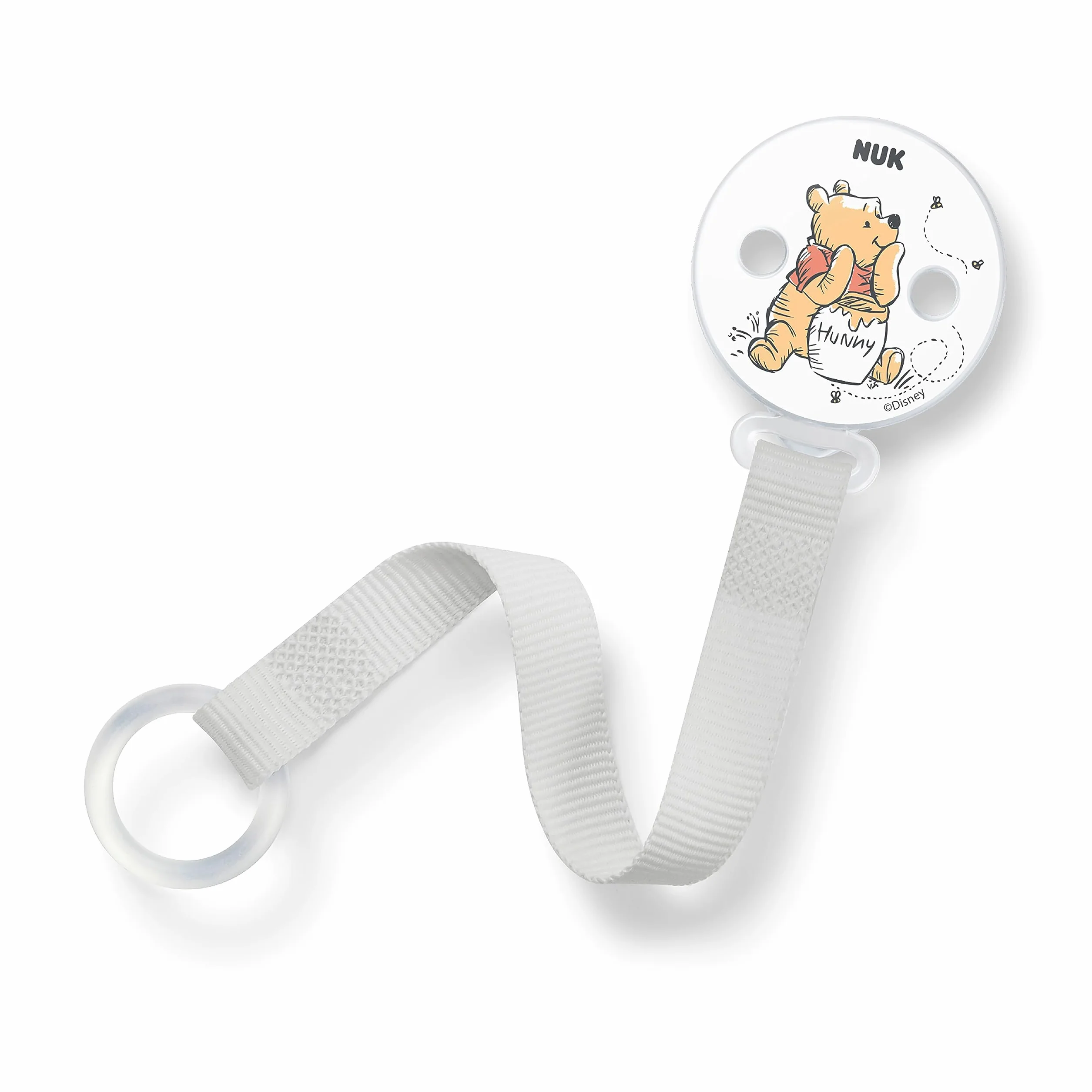 NUK Disney Winnie the Pooh Laccetto portaciuccio e clip con e senza anello | Resistente e infrangibile | 1 pezzo