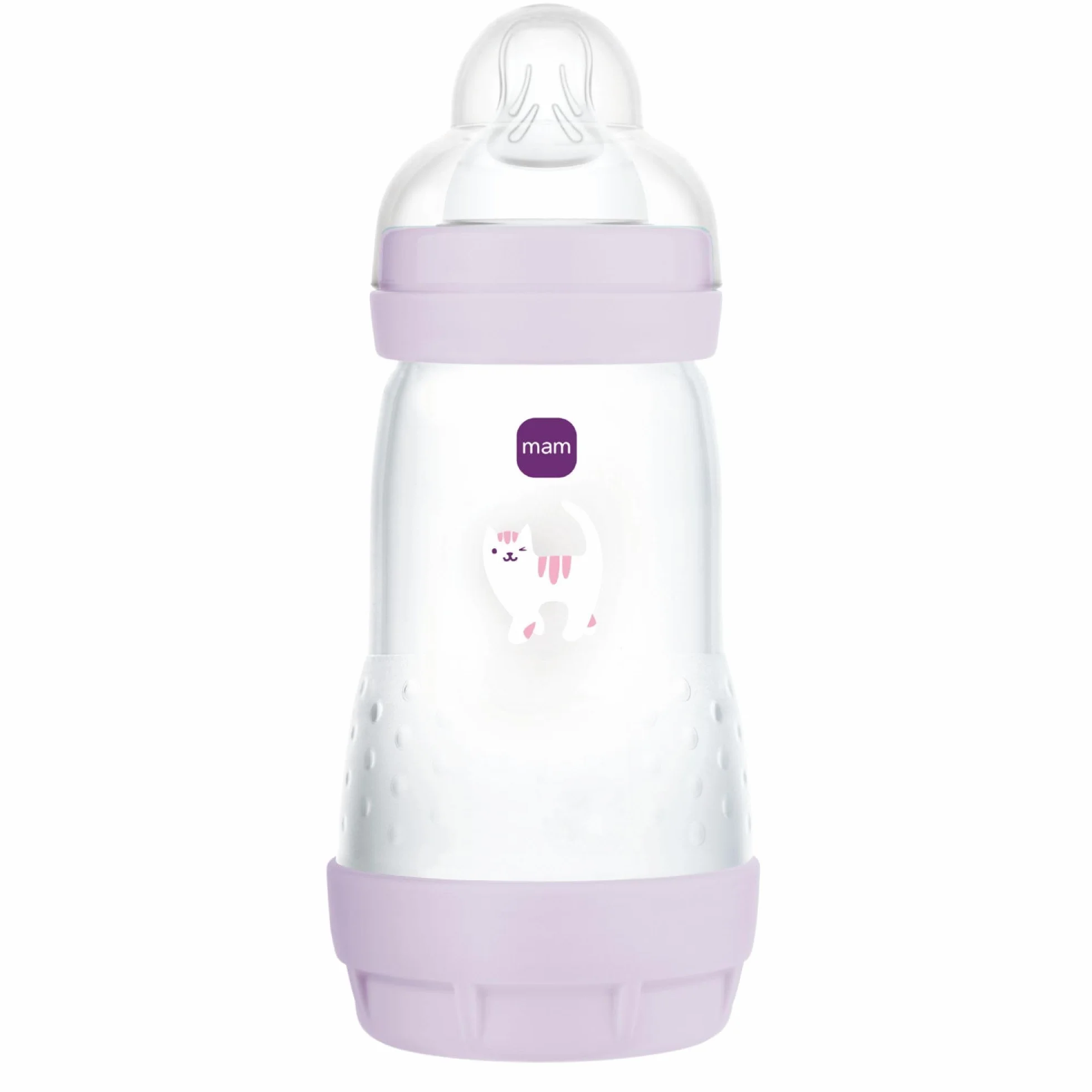 MAM - Biberon Easy Start Anti-Colica 2+ Mesi Flusso Medio (260 ml) Lilla - Riduce Coliche e Disagio del Bambino - Compatibile Con l'Allattamento Al Seno