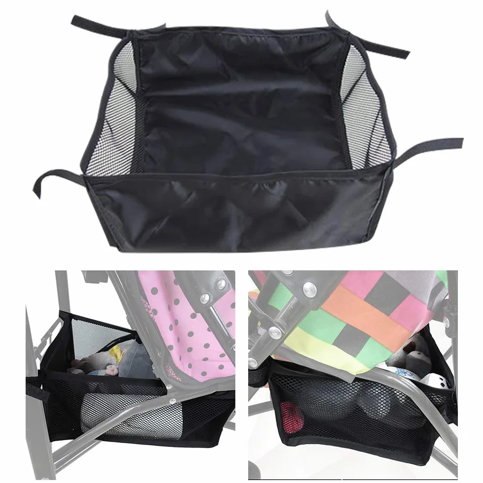 Cestino per Passeggino, Borsa portaoggetti Universale per riporre i Prodotti del Bambino, Passeggino Accessori cestello portaoggetti in Rete, Carrozzina Cestino Inferiore