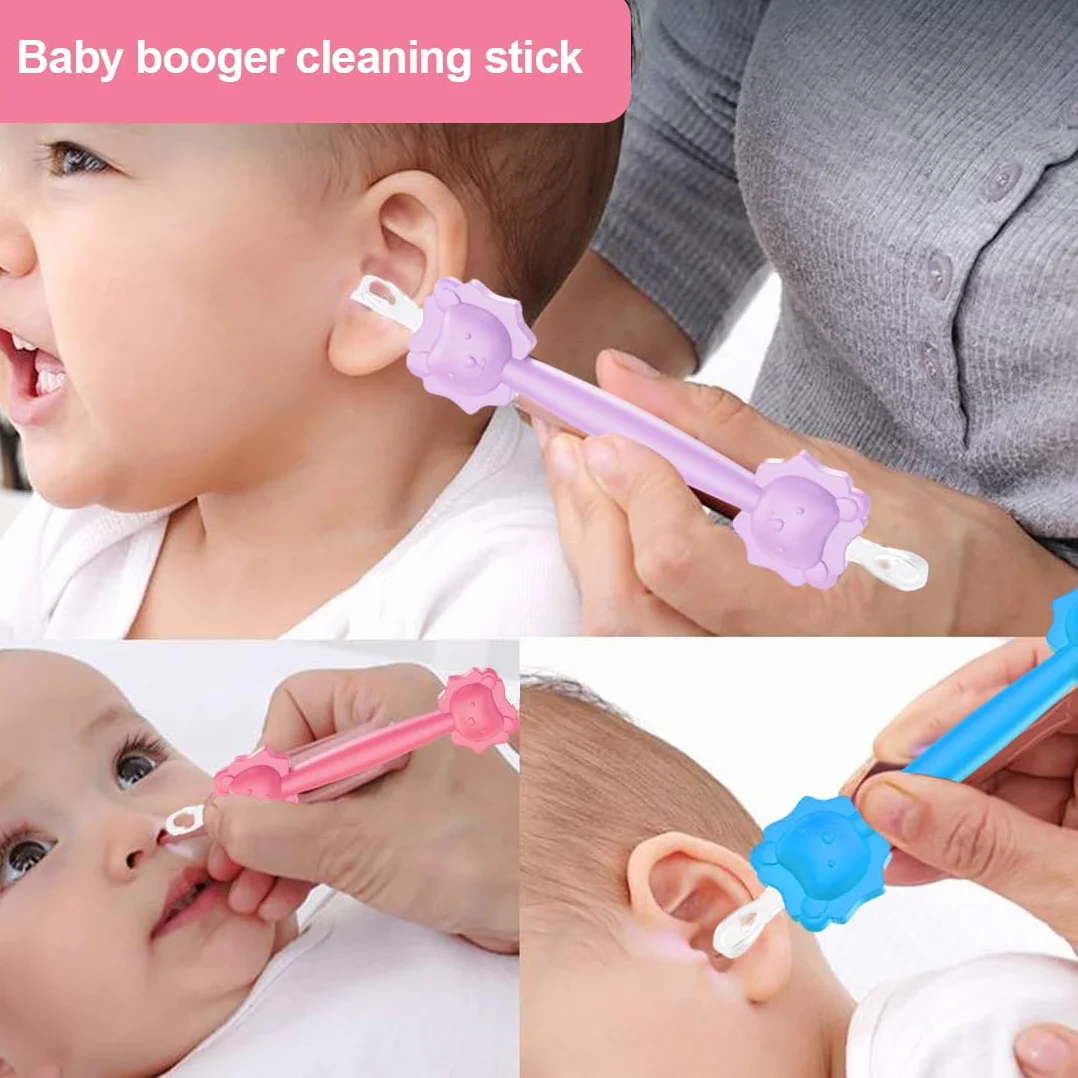 3 pezzi Nasenreiniger Baby, Igienico, Adatto per Casa e Viaggi, Silicone Orange Booger Remover Stick di Rimozione del Cerume, Uso Sicuro per la Cura del Neonato, Orecchie Bambini, Ear Cleaner