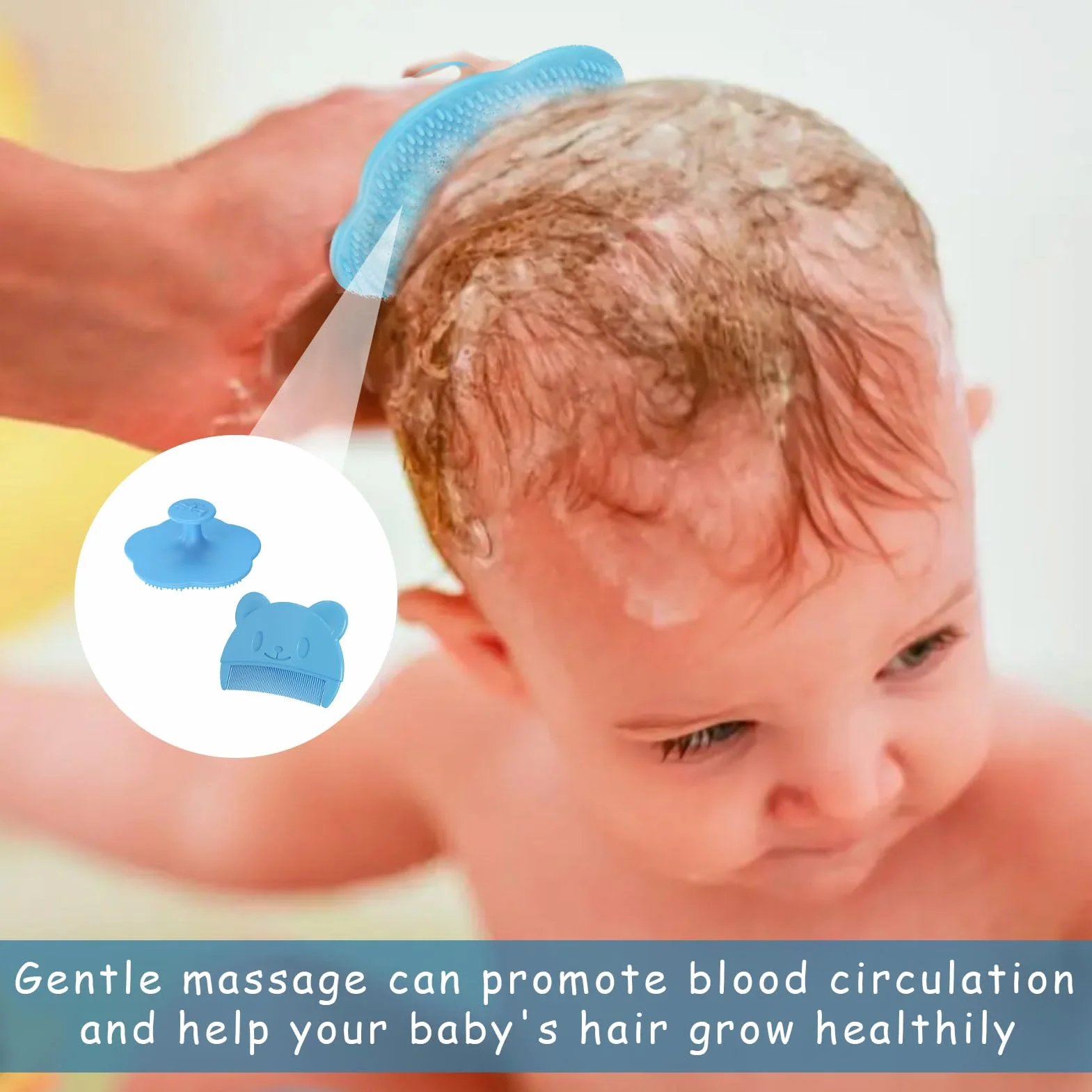 2 pettini per la crosta di latte, per rimuovere la crosta di latte, per la rimozione del neo della testa del bambino, per il massaggio del cuoio capelluto, per neonati