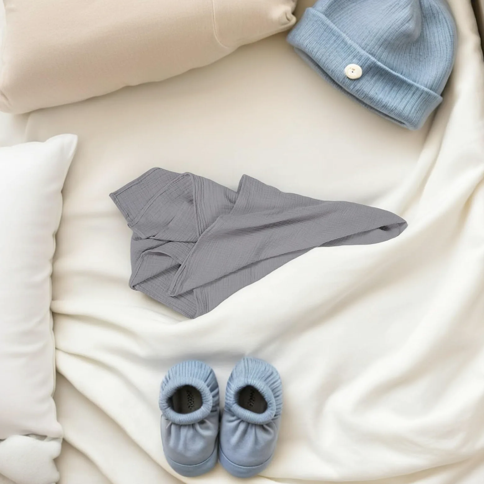 BESPORTBLE 3 Pezzi Coperta Mussola Neonato Neonato Tessuto Avvolgente per Bambina Maschi e Femmine Copertina Fasciatoio Traspirante per Sonno e Bagnetto Design Rilassante e Ampia