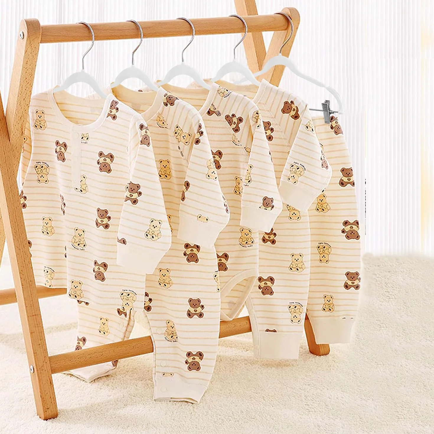 Appendiabiti per Bambini con clip, 30cm Grucce per Bambini con Ganci Girevoli a 360°, Grucce di Velluto Antiscivolo per Camicie, Pantaloni, Gonne, Abiti, Giacche, Cappotti 14 Pezzi (Bianco)