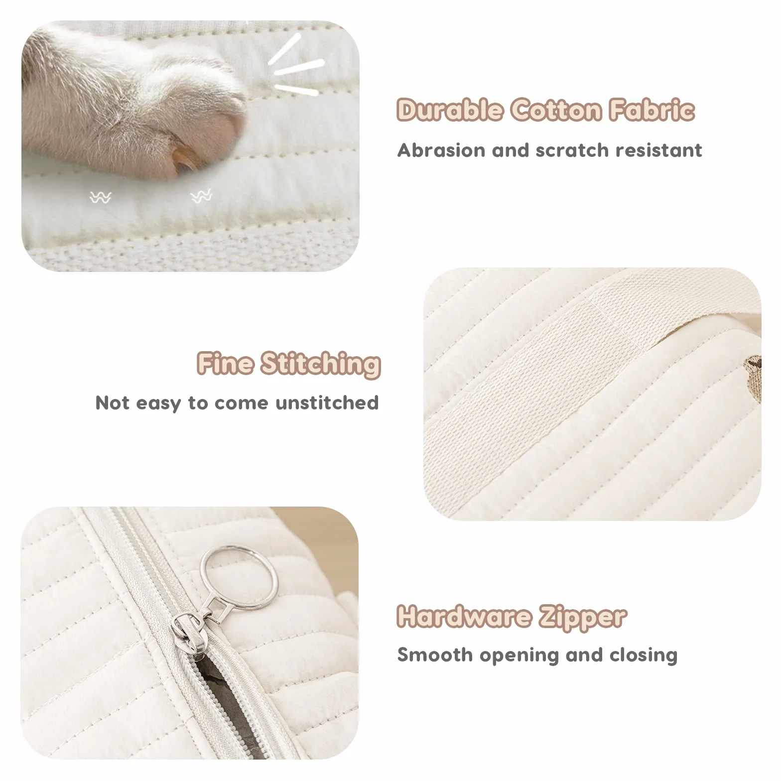 SONARIN Ricamo Fasciatoio per Neonato, Durevole Grande Capacità Cotone Borsa Cambio Mamma Leggera Portatile per Pannolini da Viaggio con Ganci per Passeggino (Orso)