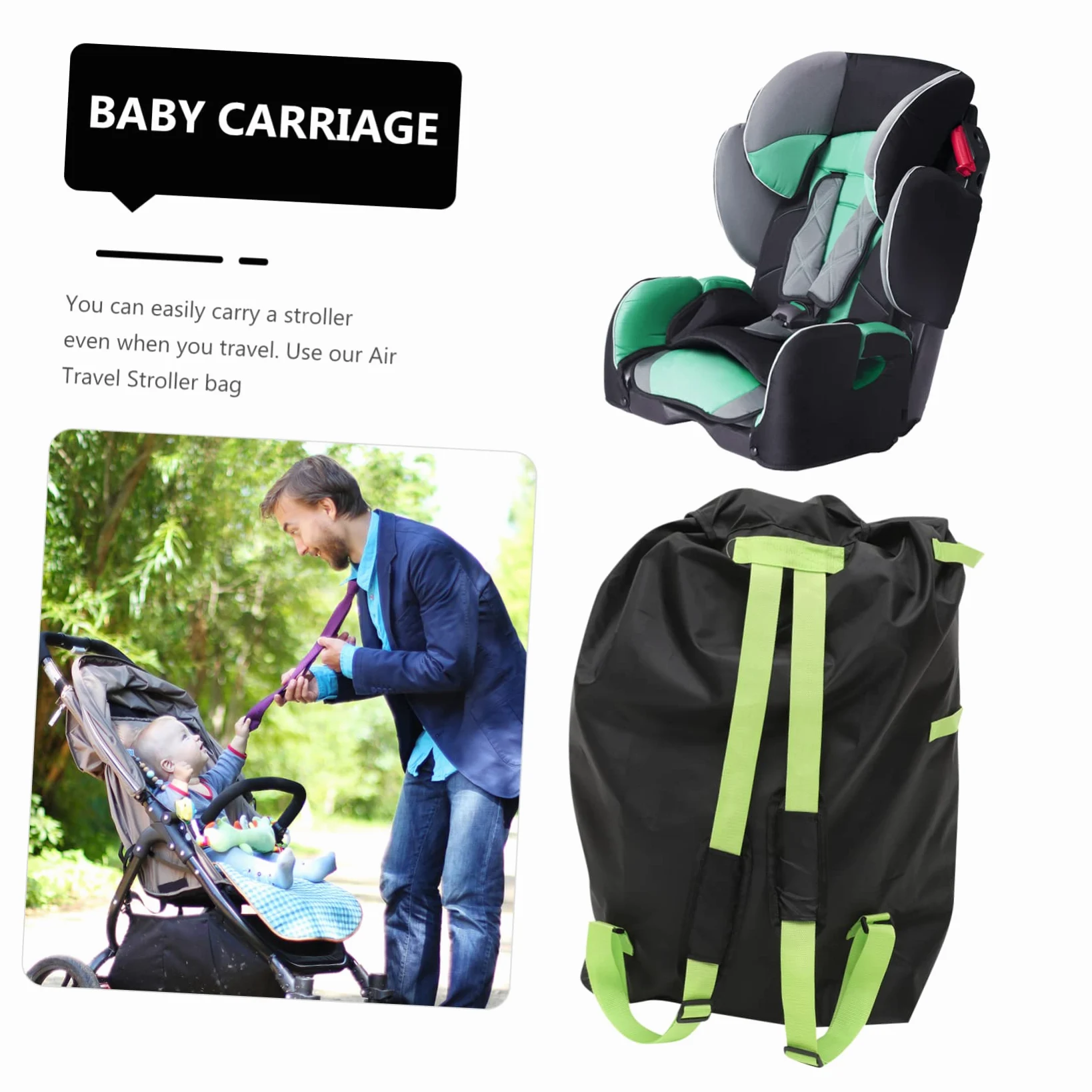 BESPORTBLE Borsa per Passeggino da Viaggio con Copertura Protettiva, Resistente Tessuto Oxford, Doppia Tracolla per Genitori, Protezione Rapida per Gate Aeroportuale, Facile da Pulire