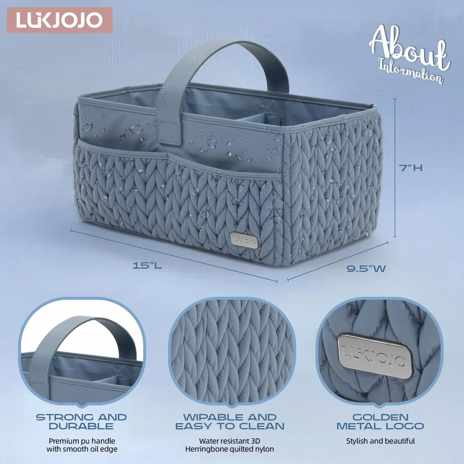 Organizer per pannolini, cestino portaoggetti portatile per neonati essenziali, cestino regalo per baby shower, cestino per fasciatoio, must have per ragazzi o ragazze, cestino per pannolini