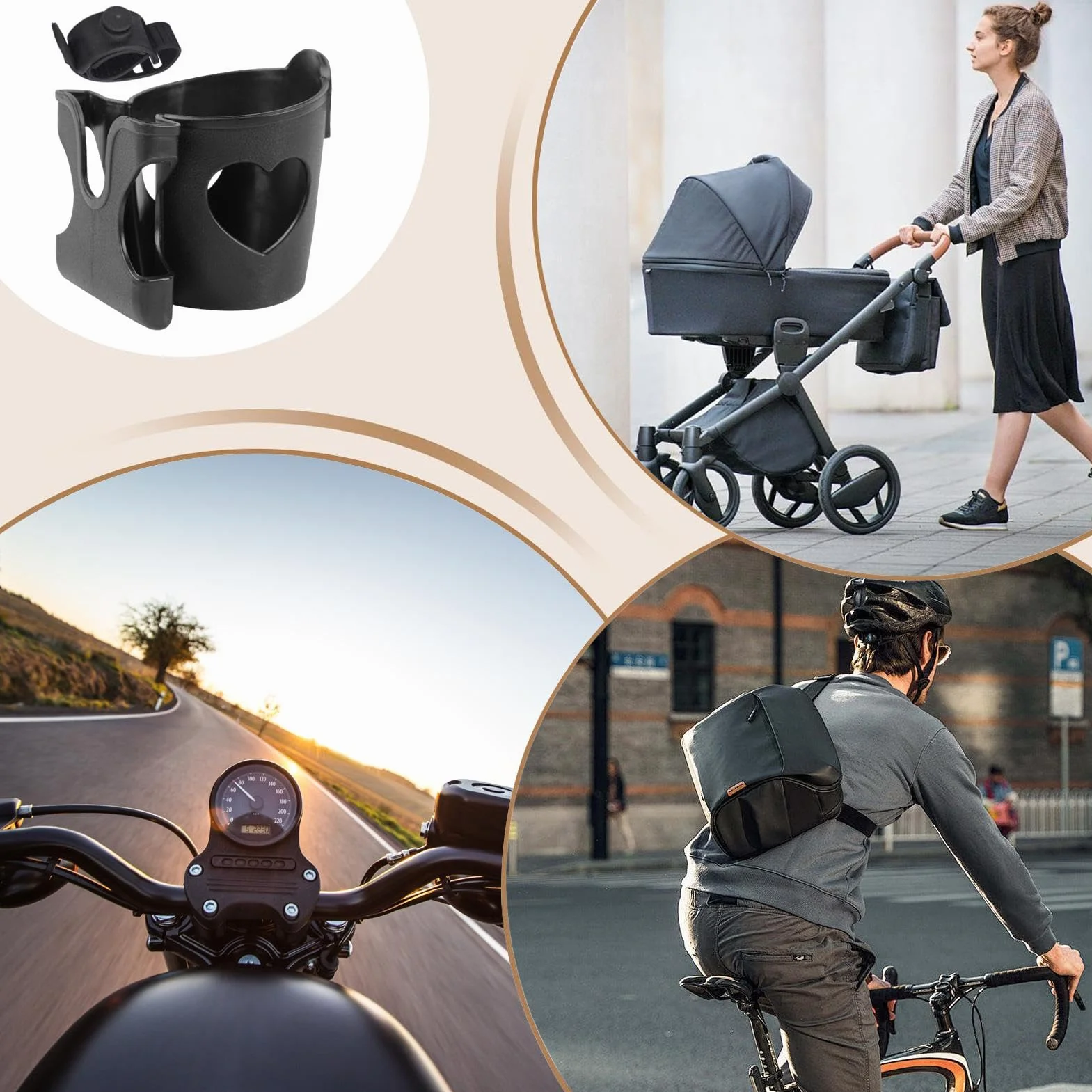 Porta della di scooter - Coppa passeggino e supporto per telefono, supporto per bottiglia regolabile | Carrier di bevande universali per scooter elettrici, sedie a rotelle, bici e camminatori, i