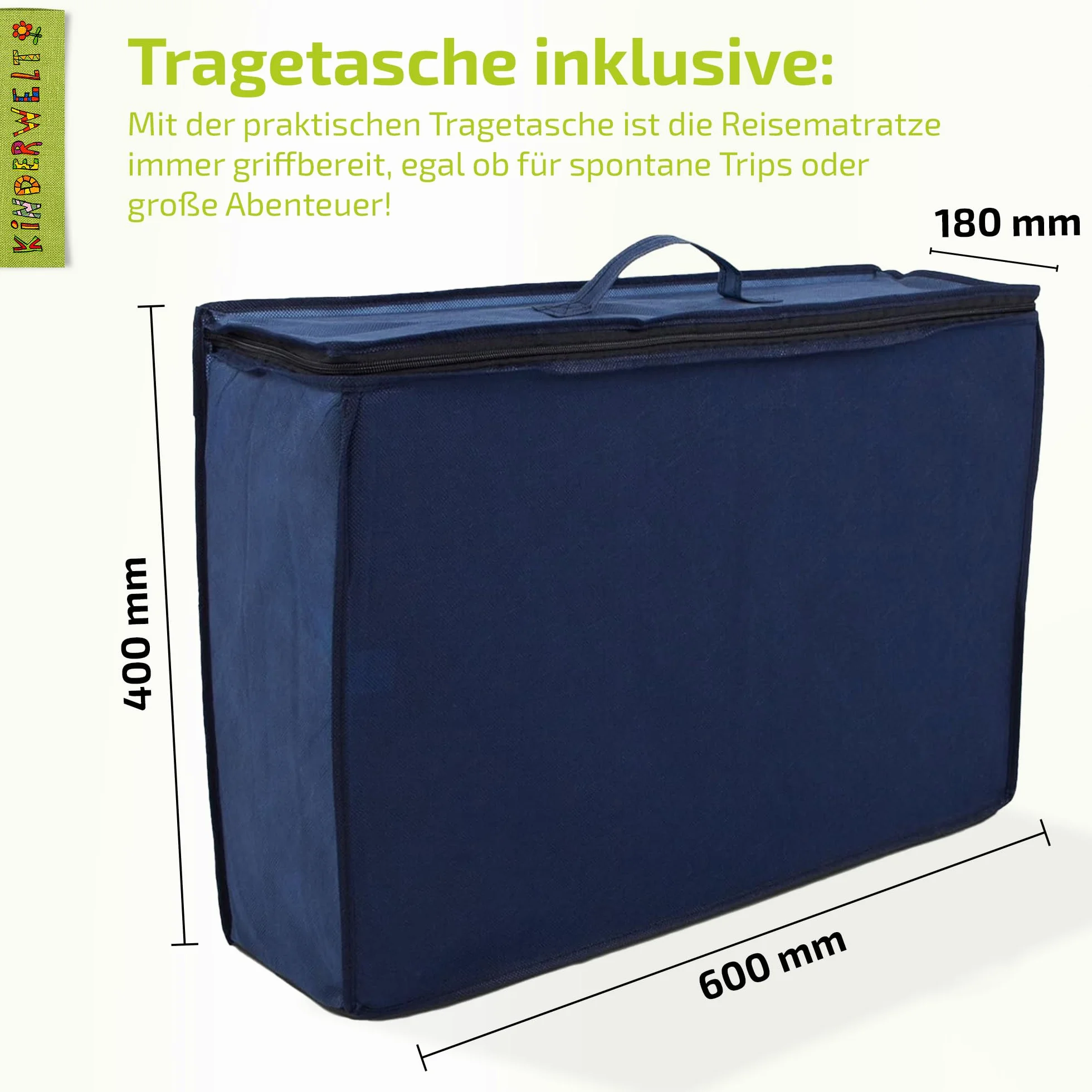 KiNDERWELT Materasso da viaggio per bambini, 120 x 60 cm, rosa, pieghevole, in schiuma fredda di alta qualità, prodotto in Germania