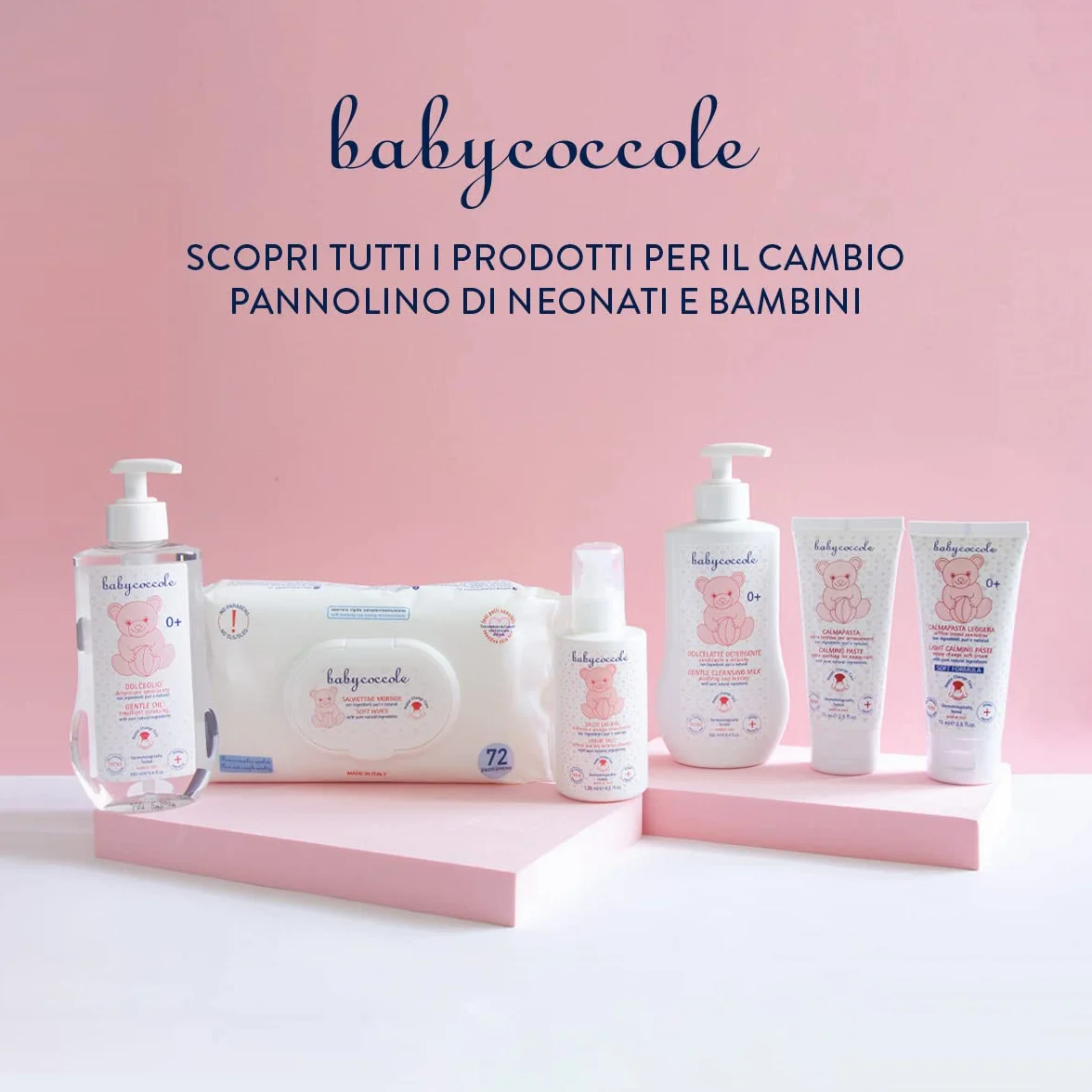 Babycoccole OLIO DETERGENTE EMOLLIENTE per pulire Corpo e il Viso di Bambini e Neonati. Con Olio di Mandorla, Vitamina F, Ingredienti Naturali. Dermatologicamente testato per Pelle Sensibile. 250ml