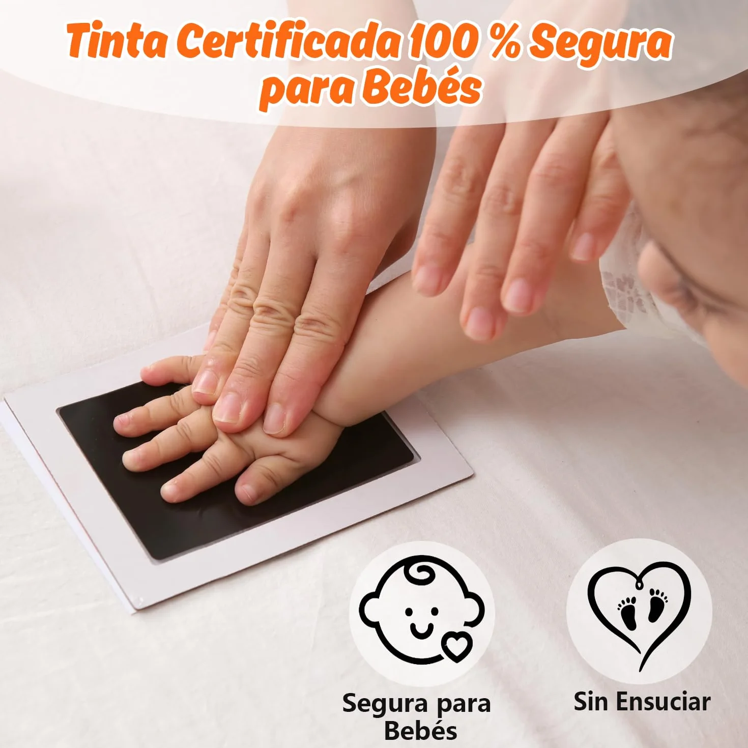 Cornice con Impronta Bimbo, Set Impronte Bimbi con un Touchpad 100% Safe For Baby Senza Inchiostro- un Ricordo per il Bambino-Oak
