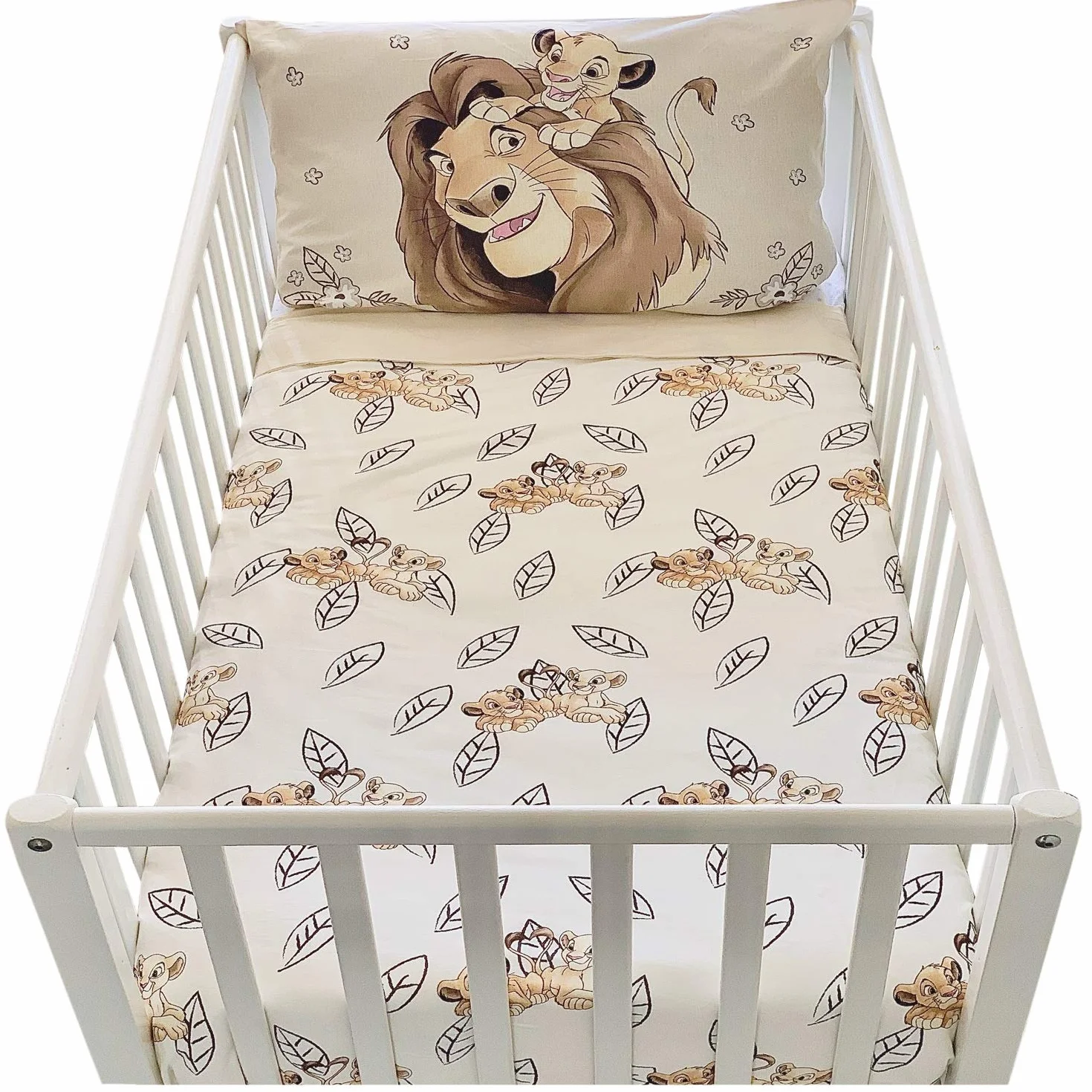 Biancheria da letto per Neonato Il Re Leone di Disney, composta da un copripiumino 100 x 135 e una federa 40x60 per un letto 60 x 120 o 70 x 140 cm