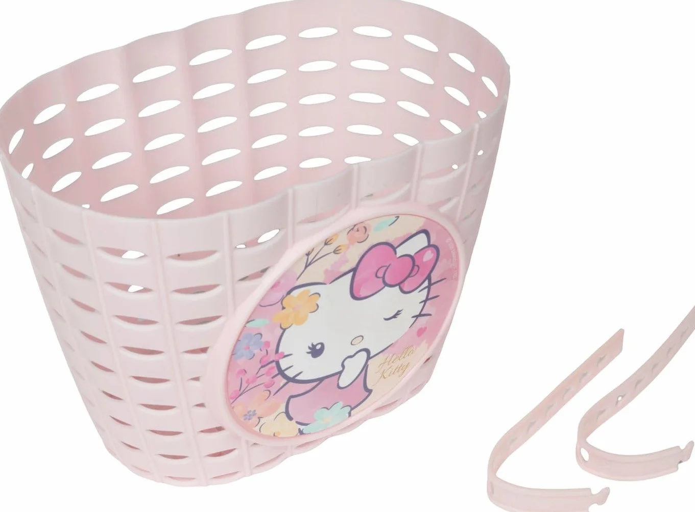 Cestino Bici Hello Kitty Anteriore Universale - Cestino Bicicletta Bambini Rosa, Portaoggetti Bici in Plastica Resistente, Facile Montaggio e Leggero