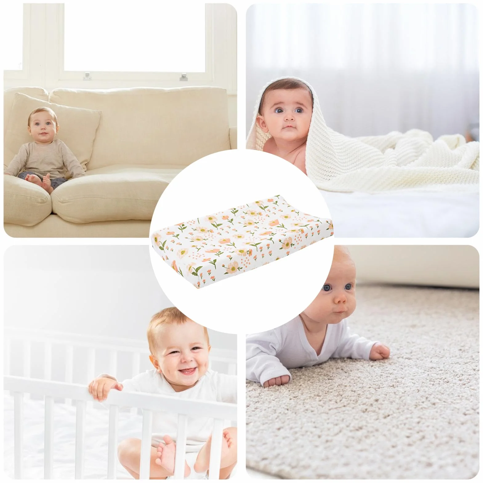 Floral Diaper Changing Pad - Waterproof Change Mat | Waterproof Changing Pad Liners | Soft And Surfaces Ensures Utmost Comfort For Little Your | Hand Or Machine Wash