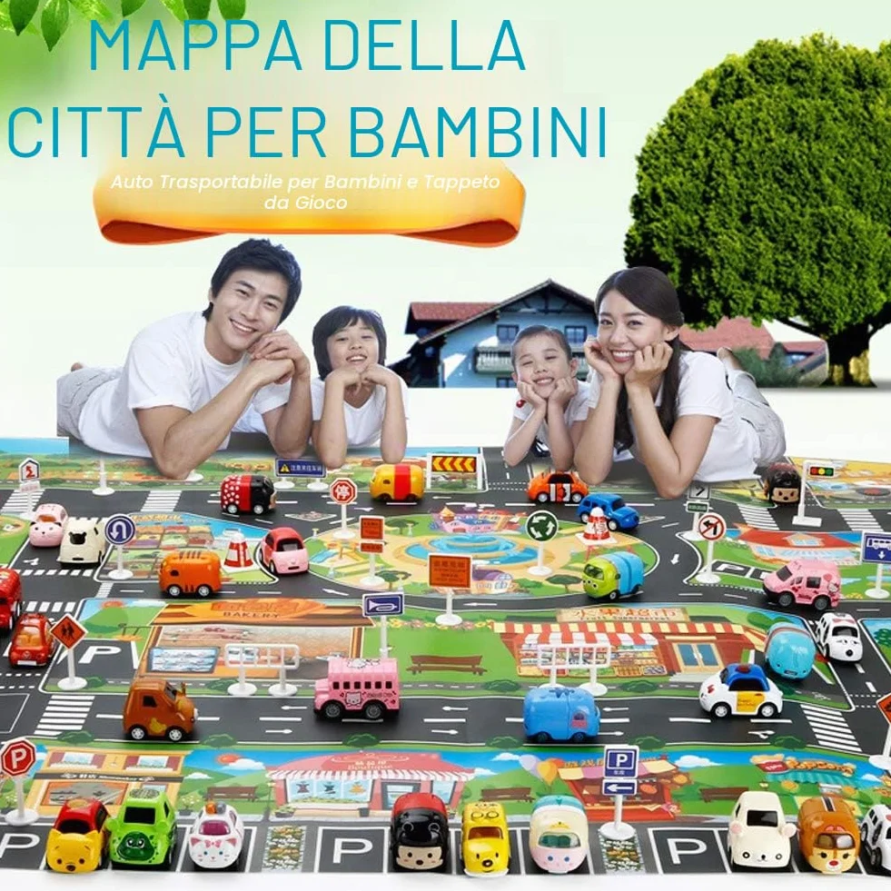 VANTIYAUS Tappetino per giocattoli in plastica, resistente agli spruzzi, lavabile, in PVC, ideale per auto e giocattoli. Tappetino educativo.