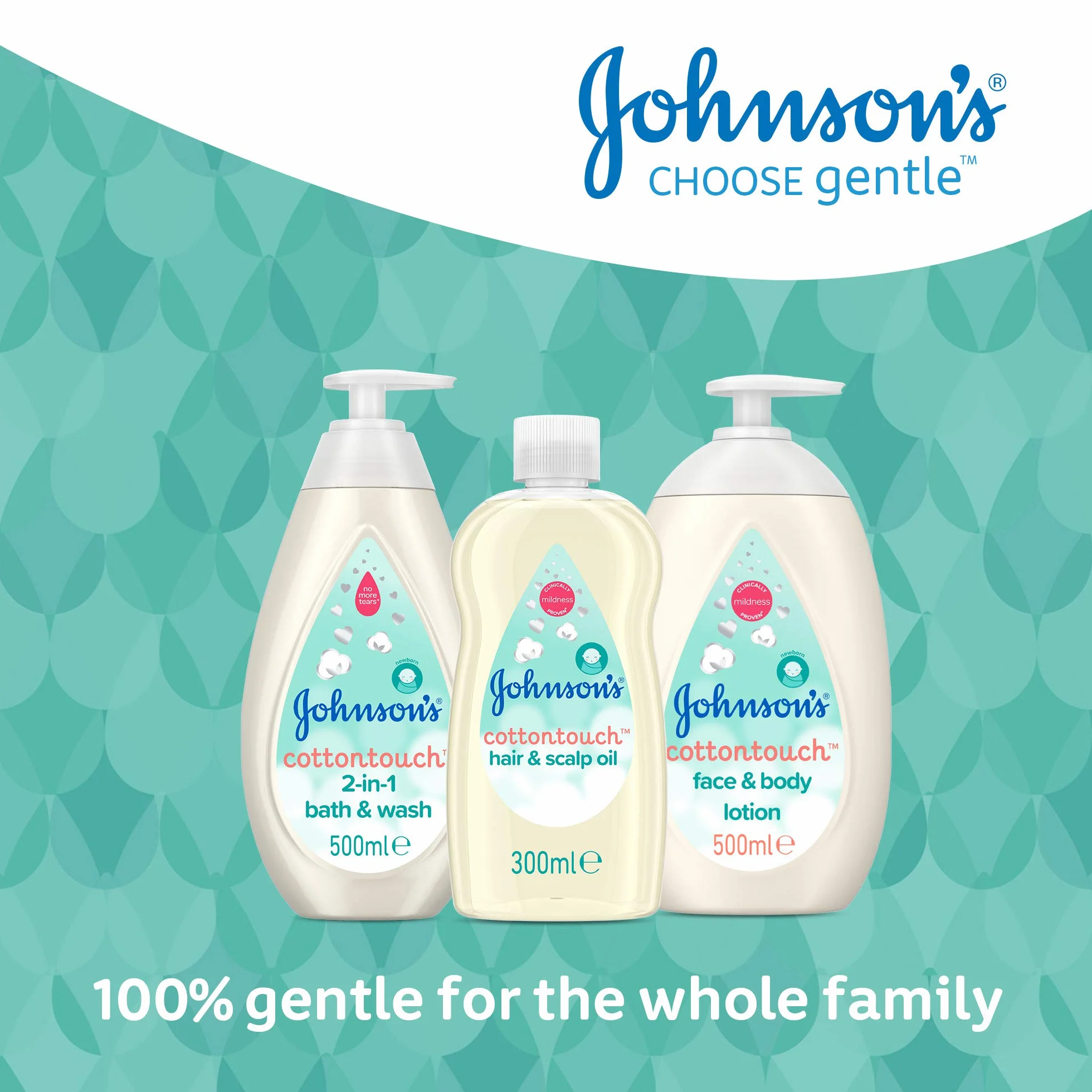 Johnson'S Baby Cotton Touch, olio per capelli e cuoio capelluto, clinicamente testato, adatto per la pelle appena nata, scioglie i fiocchi secchi causati da Cradle Cap, fragranza delicata, 300 ml