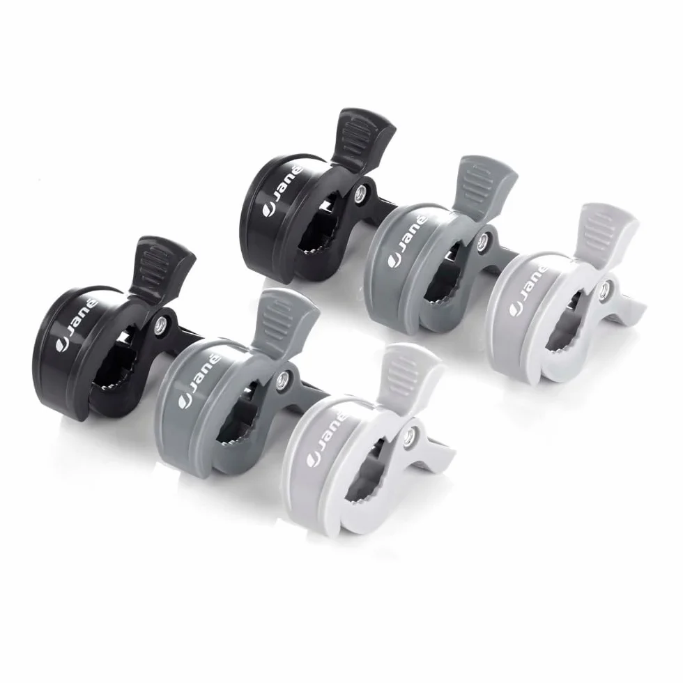 Jané Clip Passeggino Set 6 Pezzi, Pinze Universali Apertura 5,5 cm, Presa Forte per Mussole, Coperte e Giochi